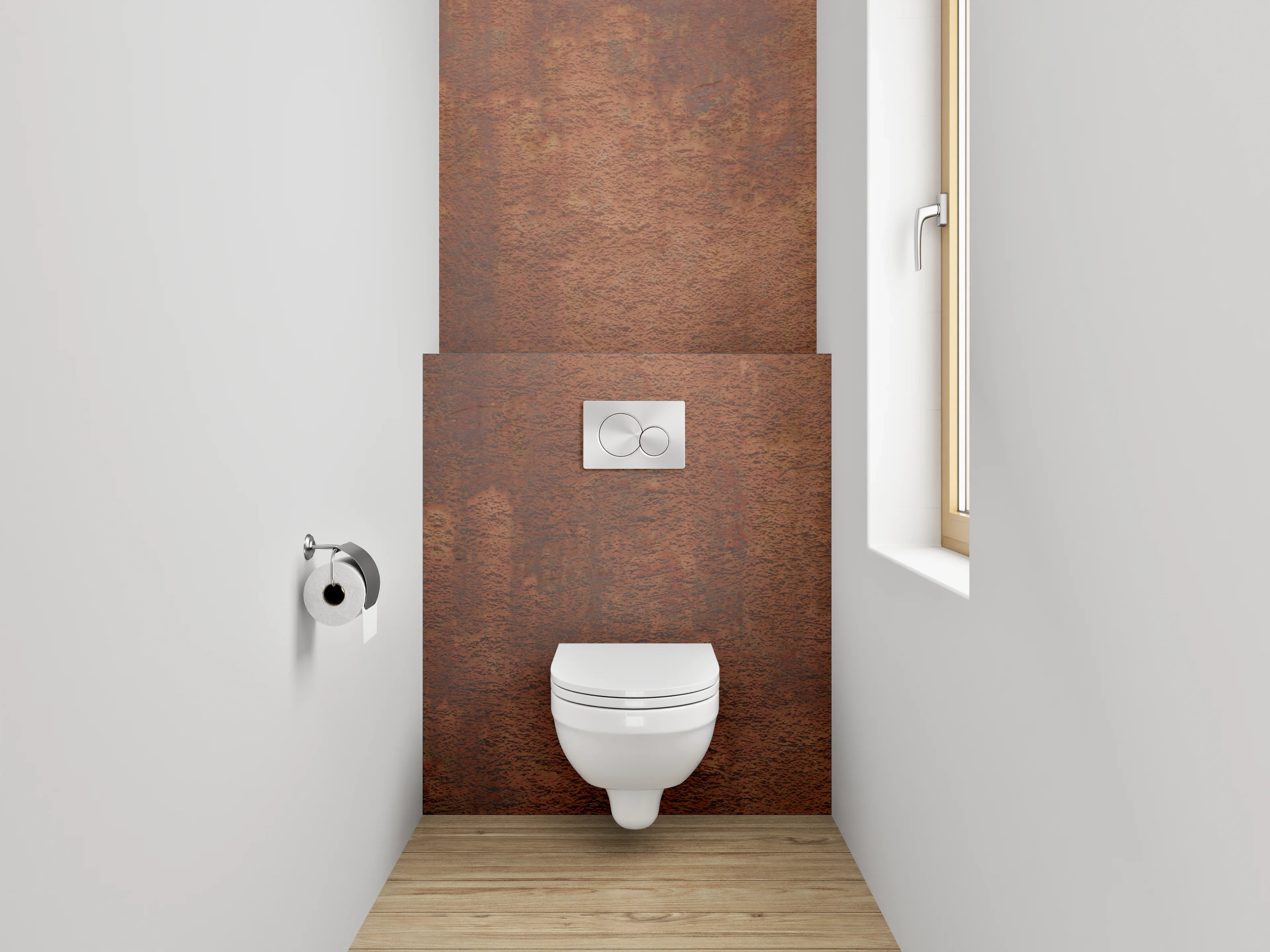 WC-Rückwand - Rostoptik Braun Beton Design