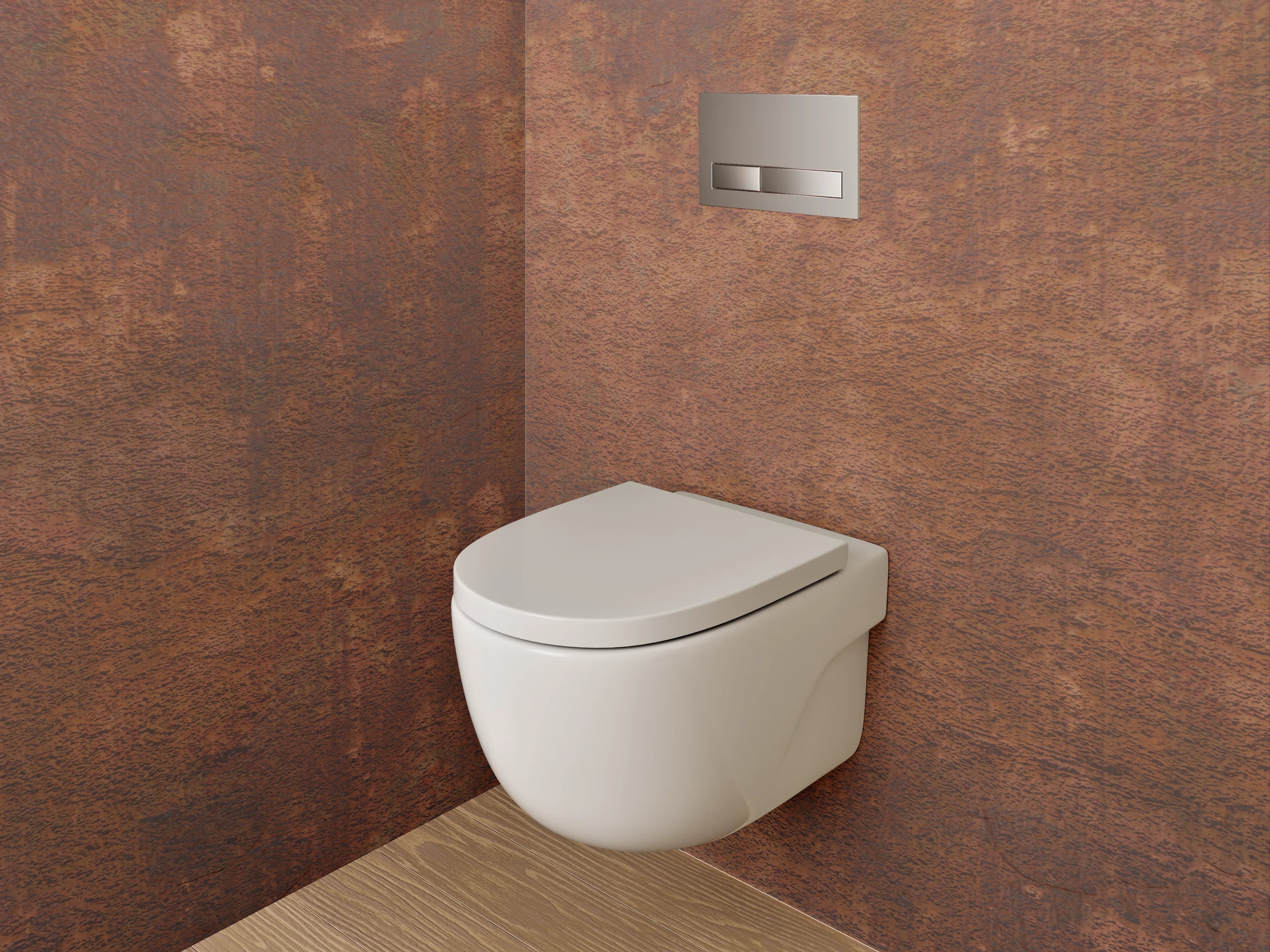 WC-Rückwand - Rostoptik Braun Beton Design