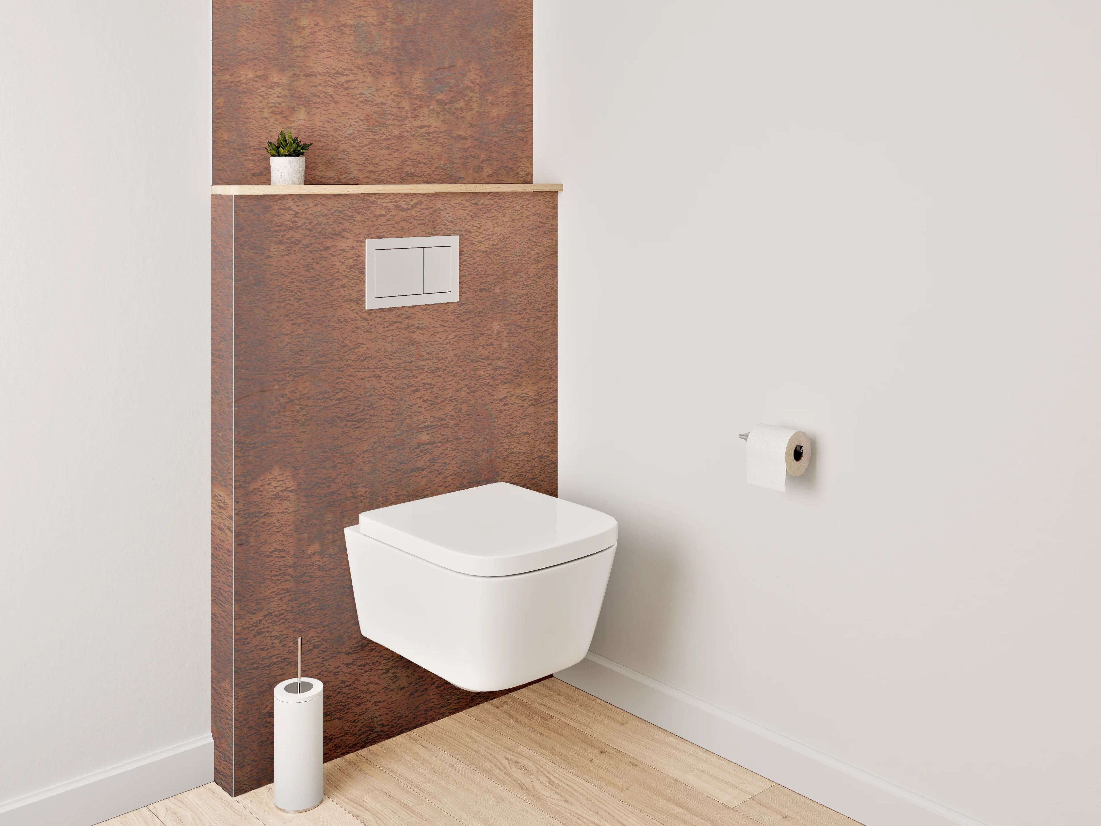 WC-Rückwand - Rostoptik Braun Beton Design
