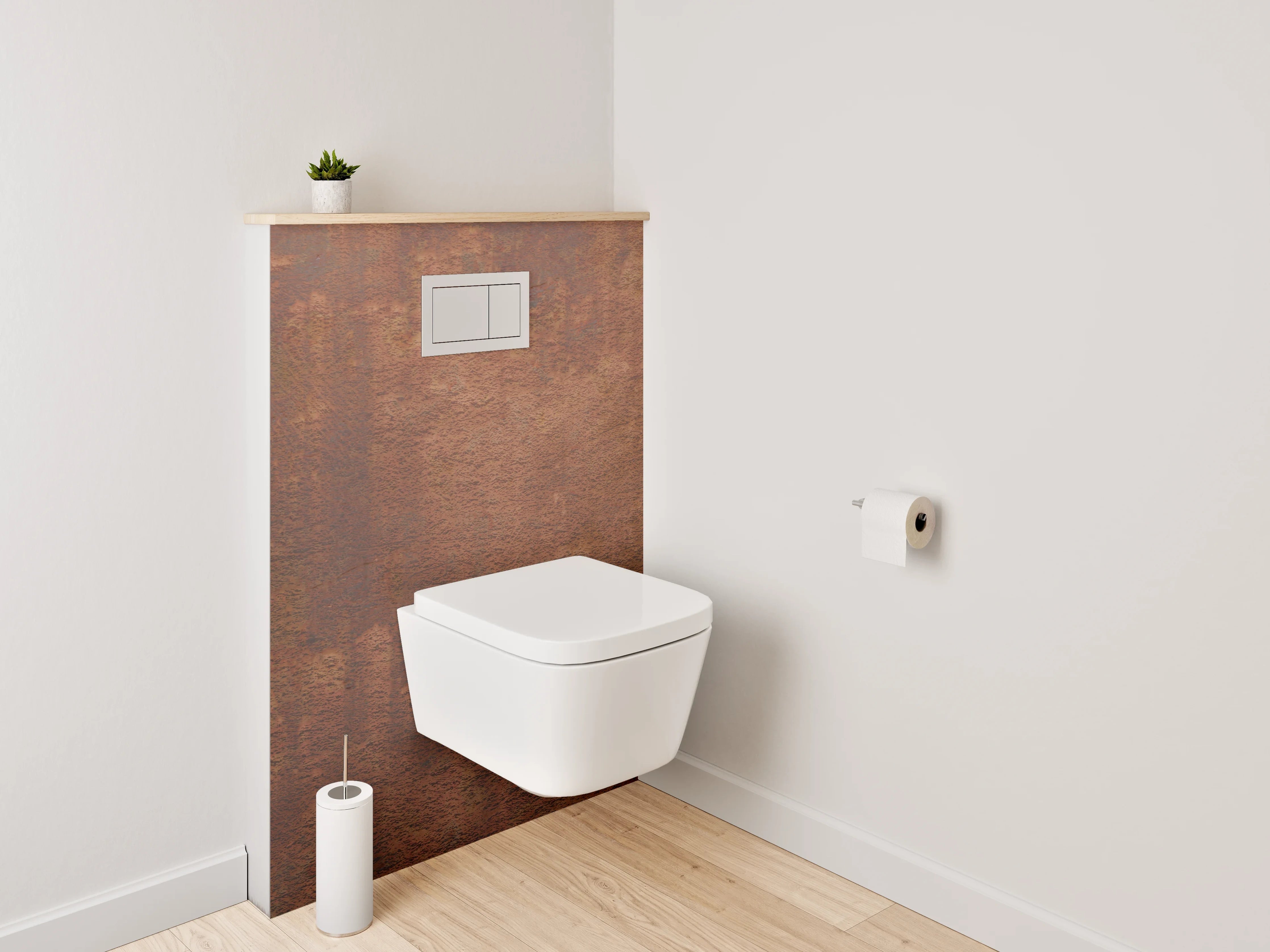 WC-Rückwand - Rostoptik Braun Beton Design