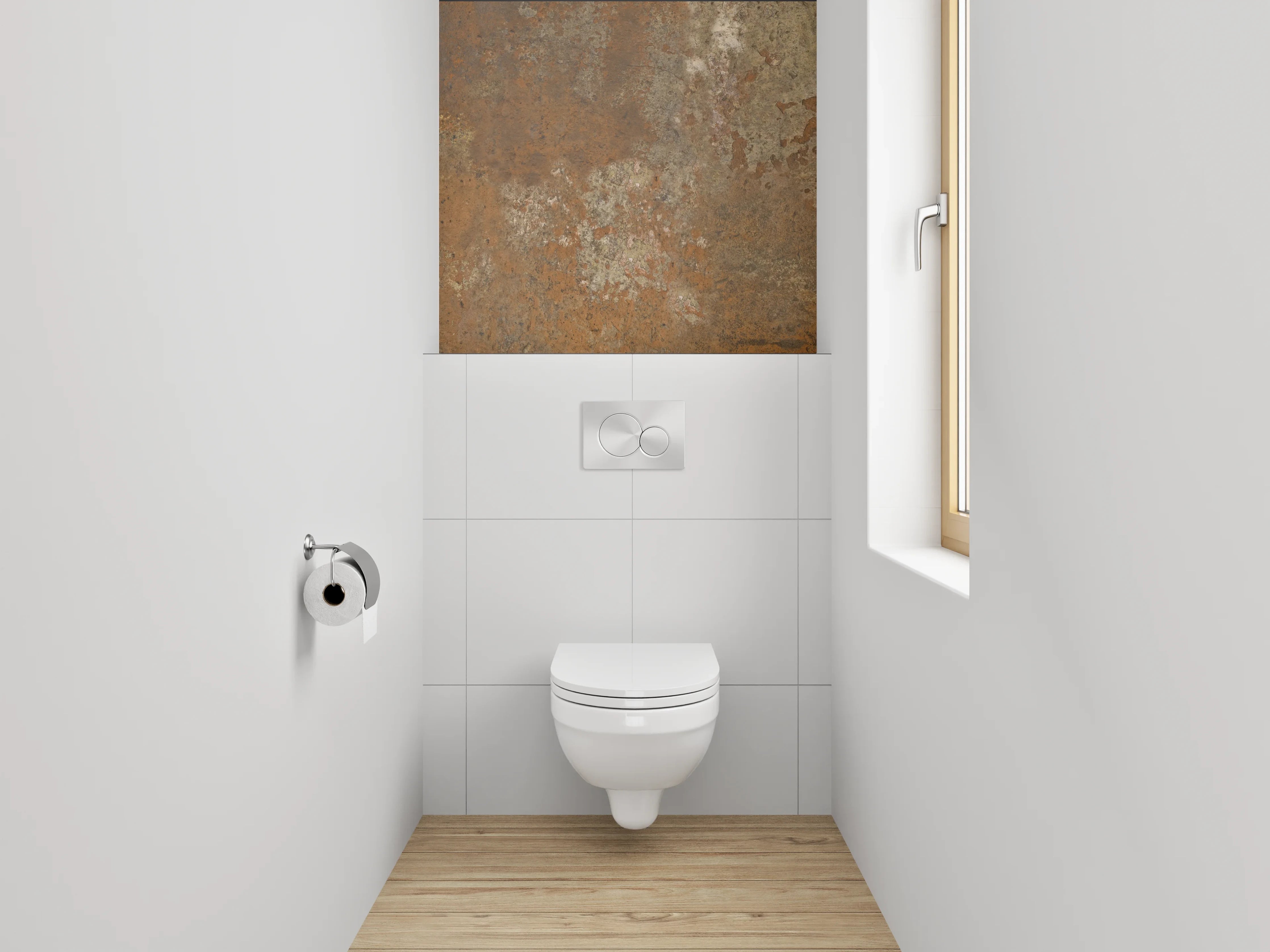 WC-Rückwand - Rostoptik Fliese Braun Grau