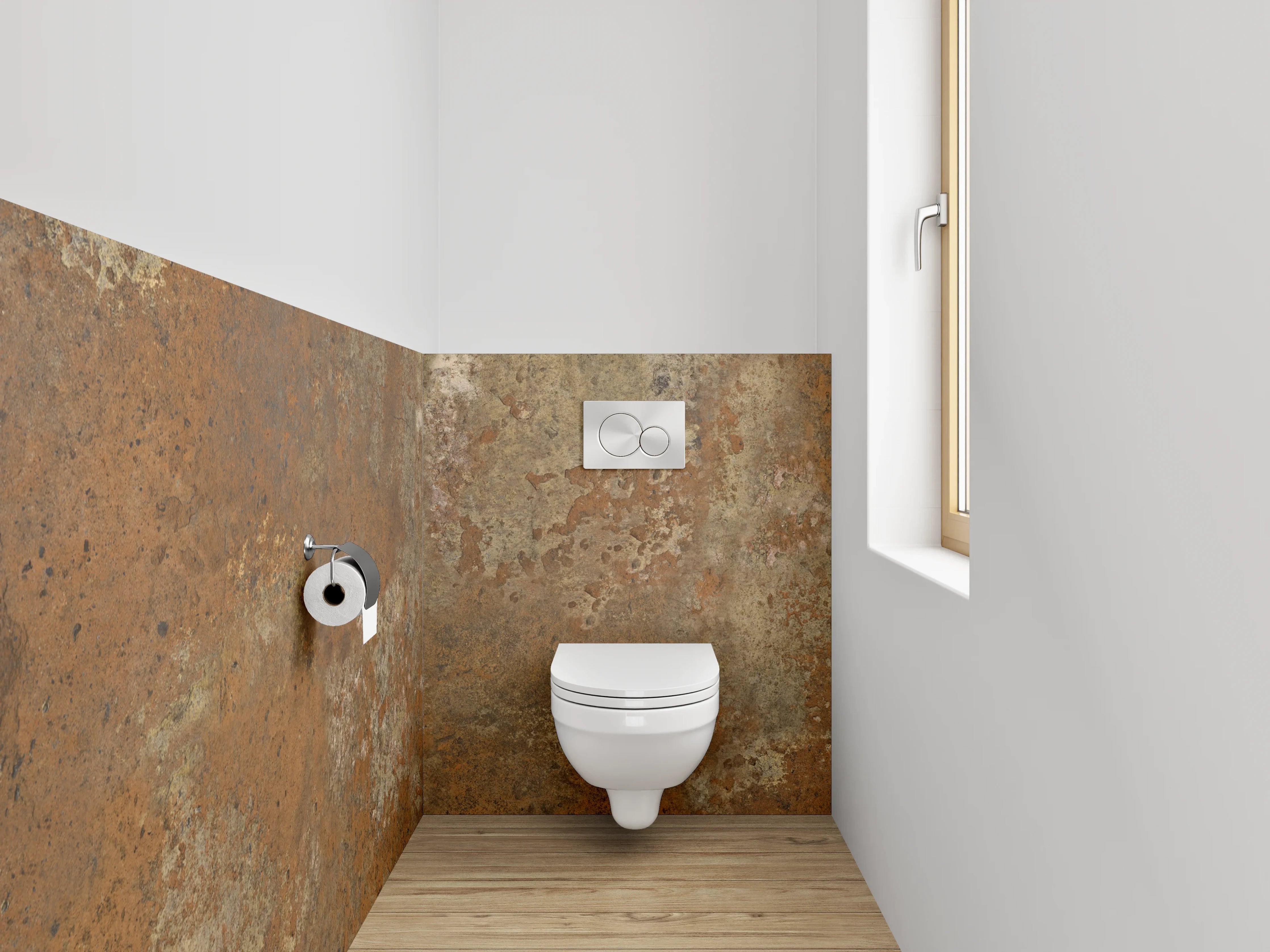 WC-Rückwand - Rostoptik Fliese Braun Grau