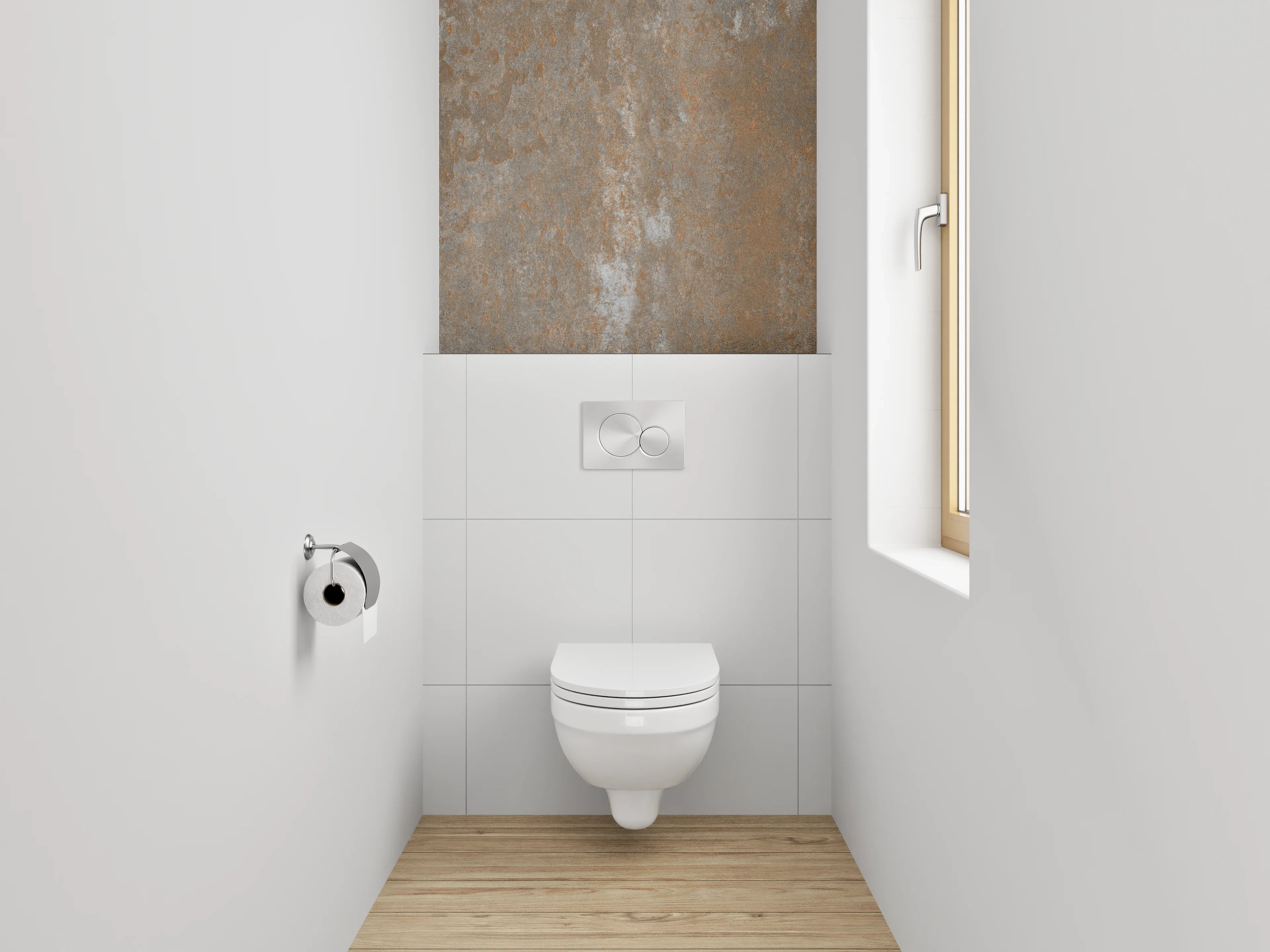 WC-Rückwand - Rostoptik Fliesen Braun Grau Modern
