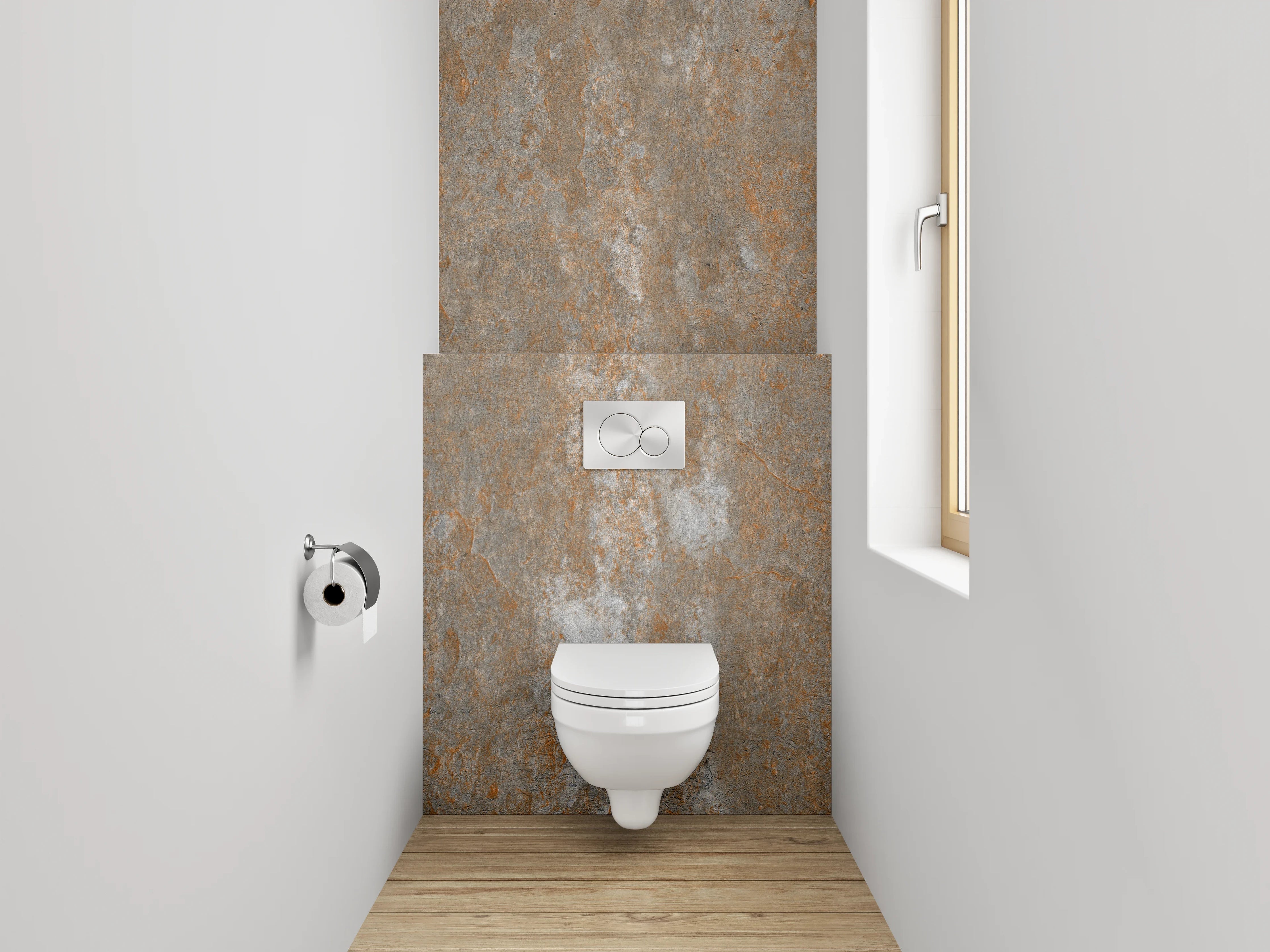 WC-Rückwand - Rostoptik Fliesen Braun Grau Modern