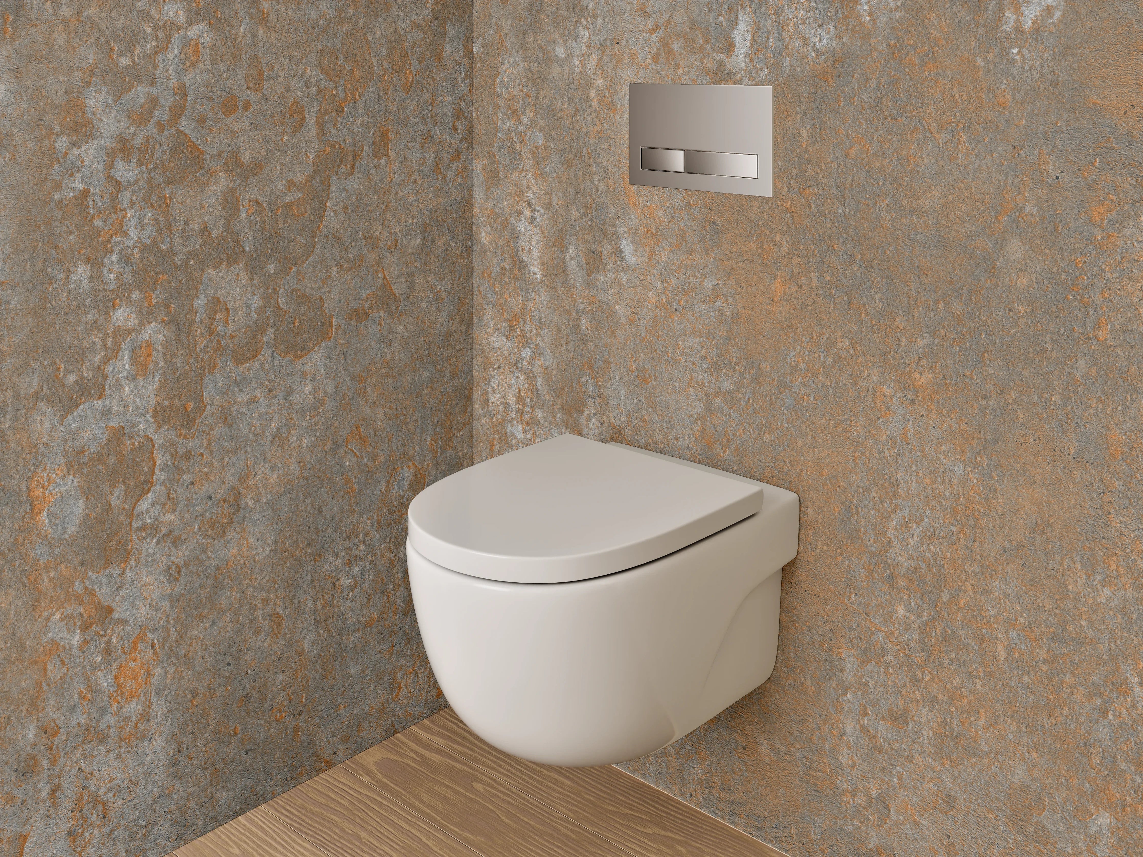 WC-Rückwand - Rostoptik Fliesen Braun Grau Modern