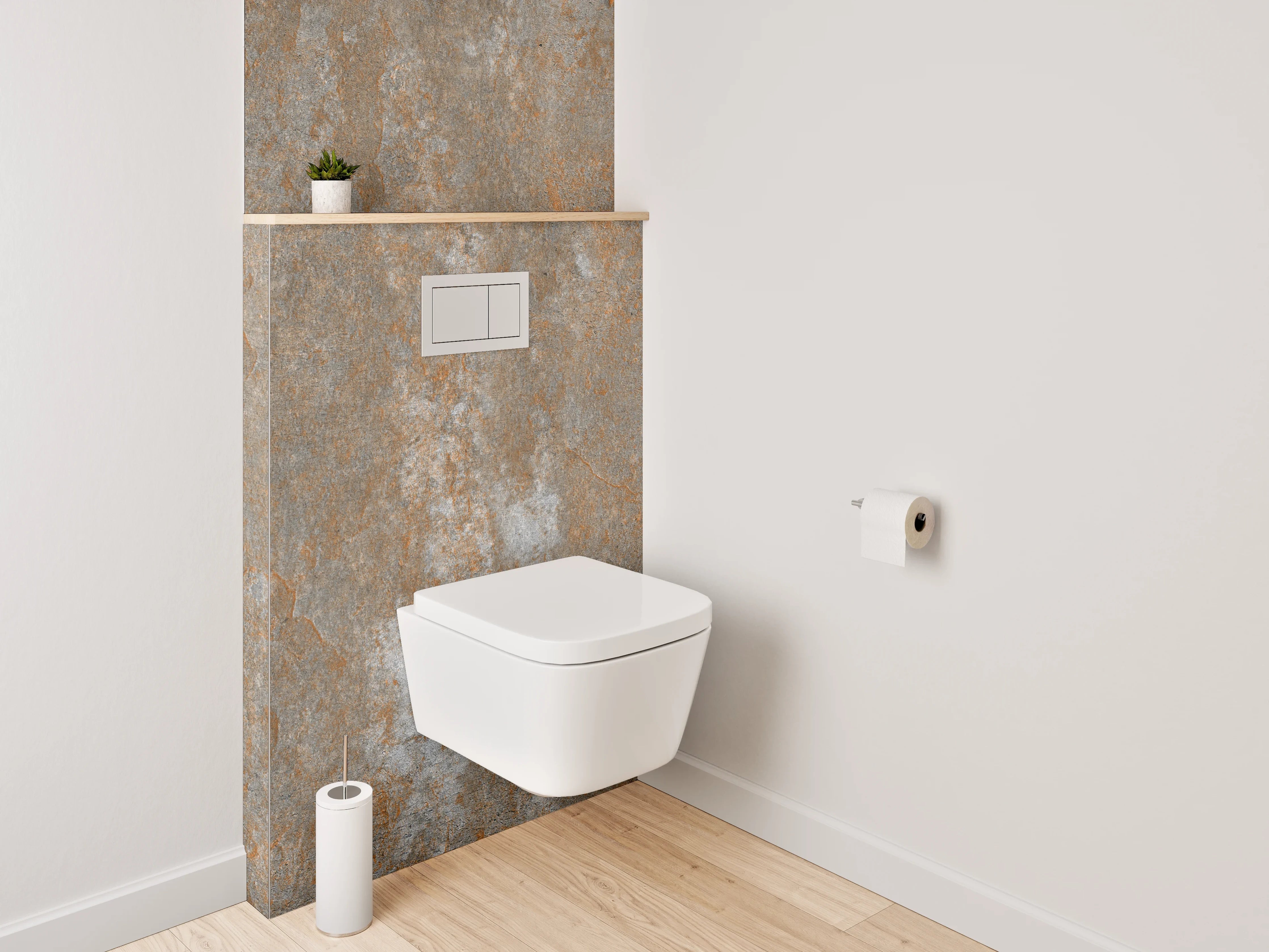 WC-Rückwand - Rostoptik Fliesen Braun Grau Modern
