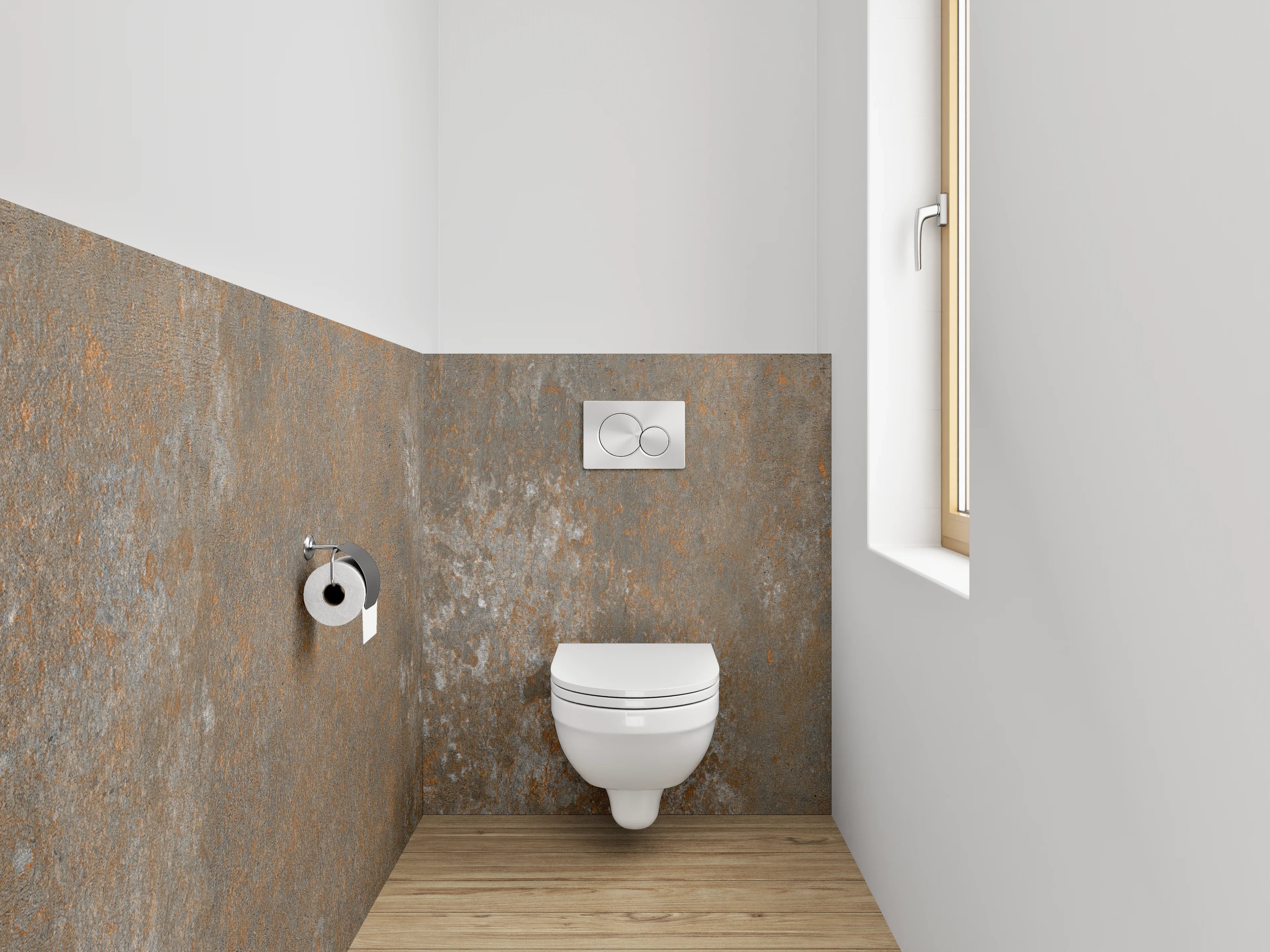 WC-Rückwand - Rostoptik Fliesen Braun Grau