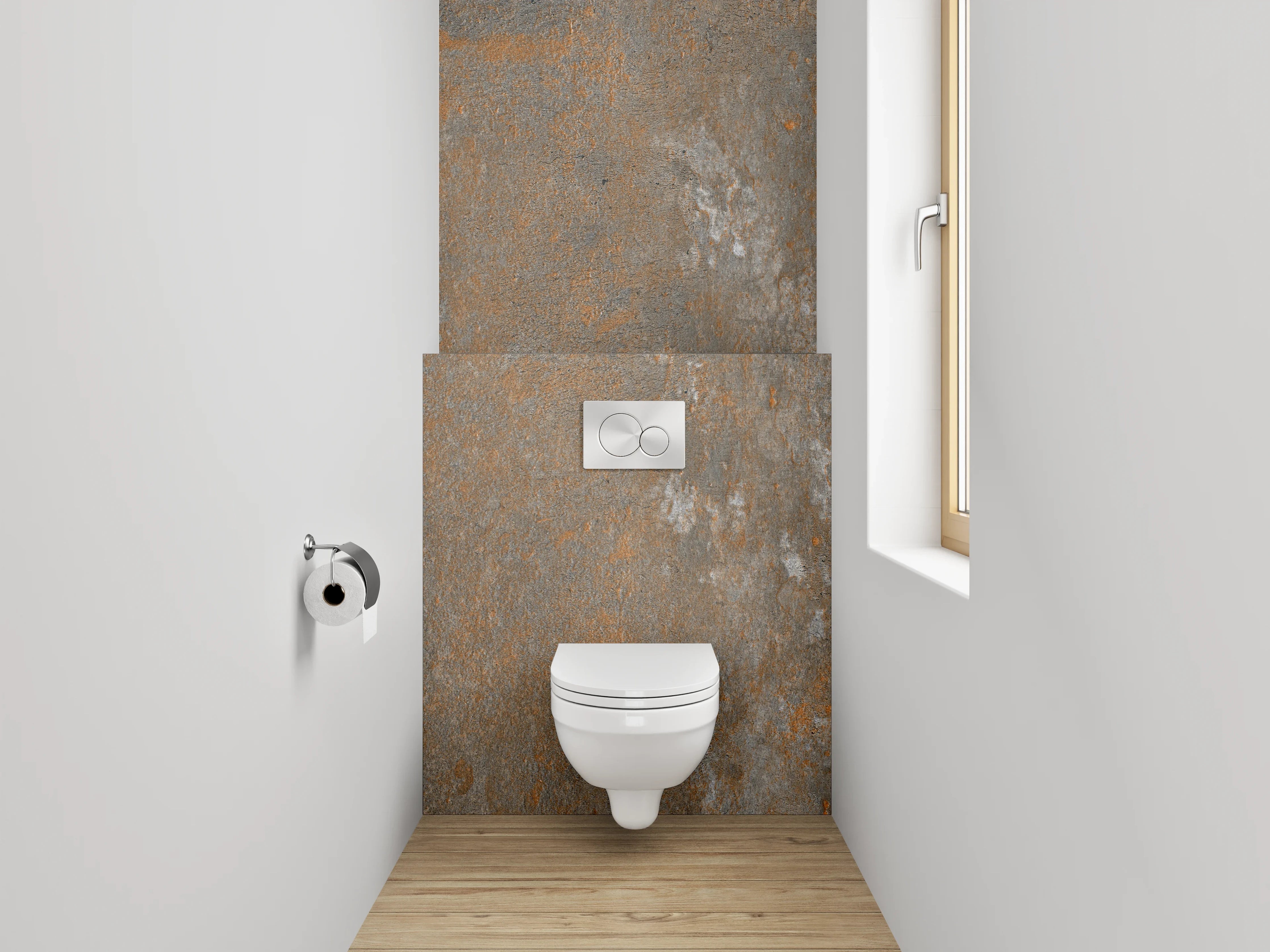 WC-Rückwand - Rostoptik Fliesen Braun Grau