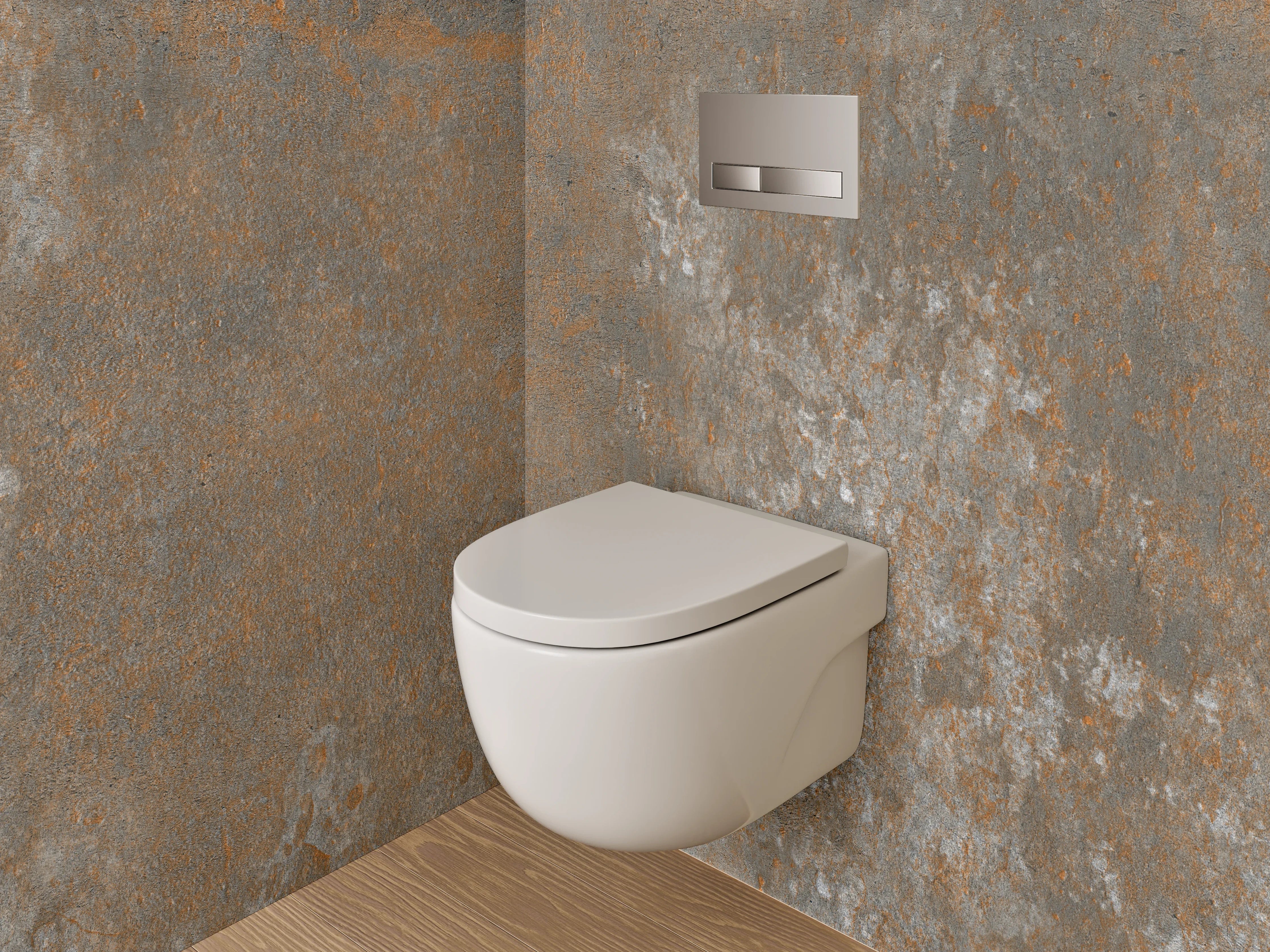 WC-Rückwand - Rostoptik Fliesen Braun Grau