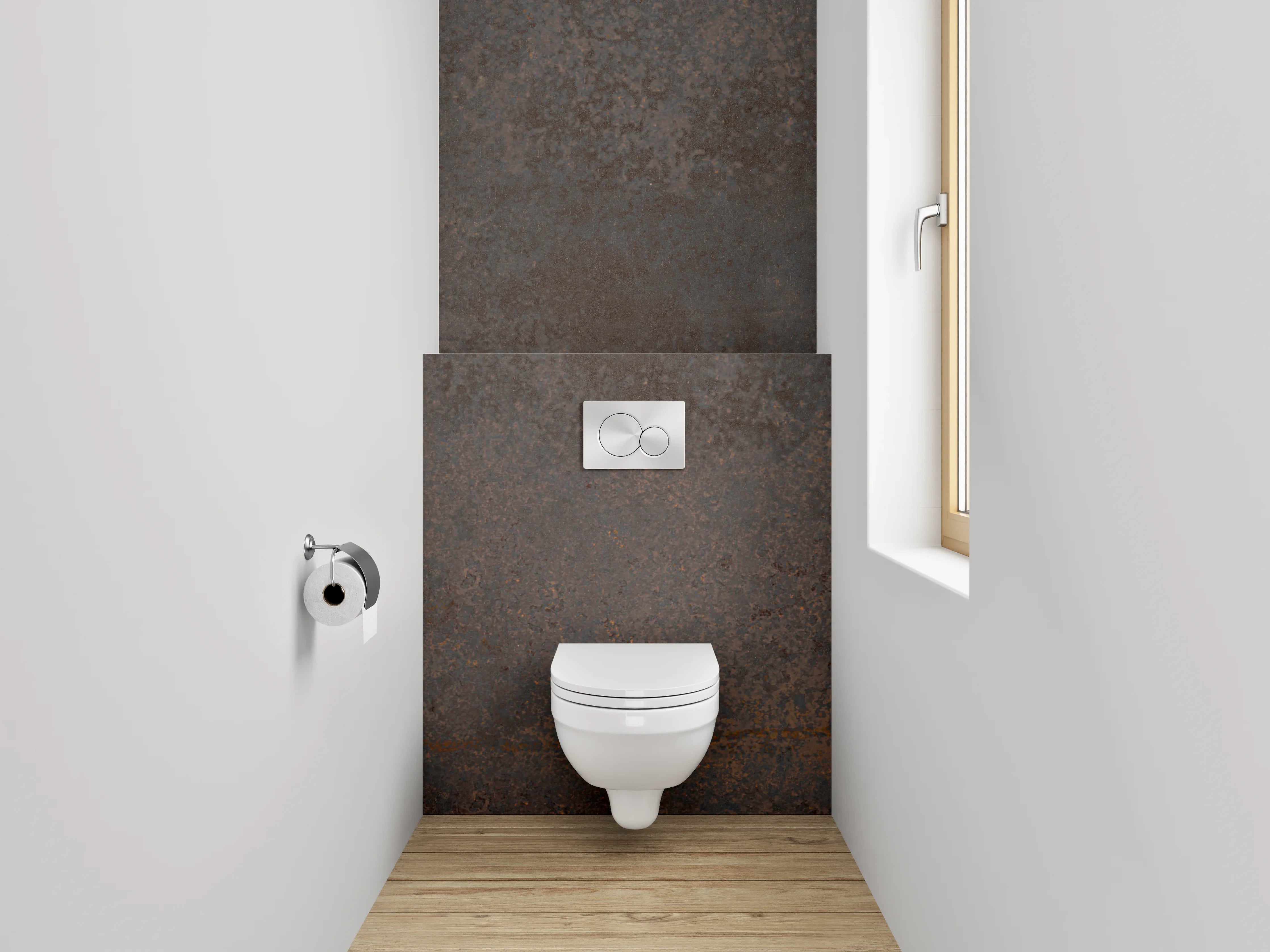 WC-Rückwand - Rostoptik Fliesen Dunkelbraun Metallisch