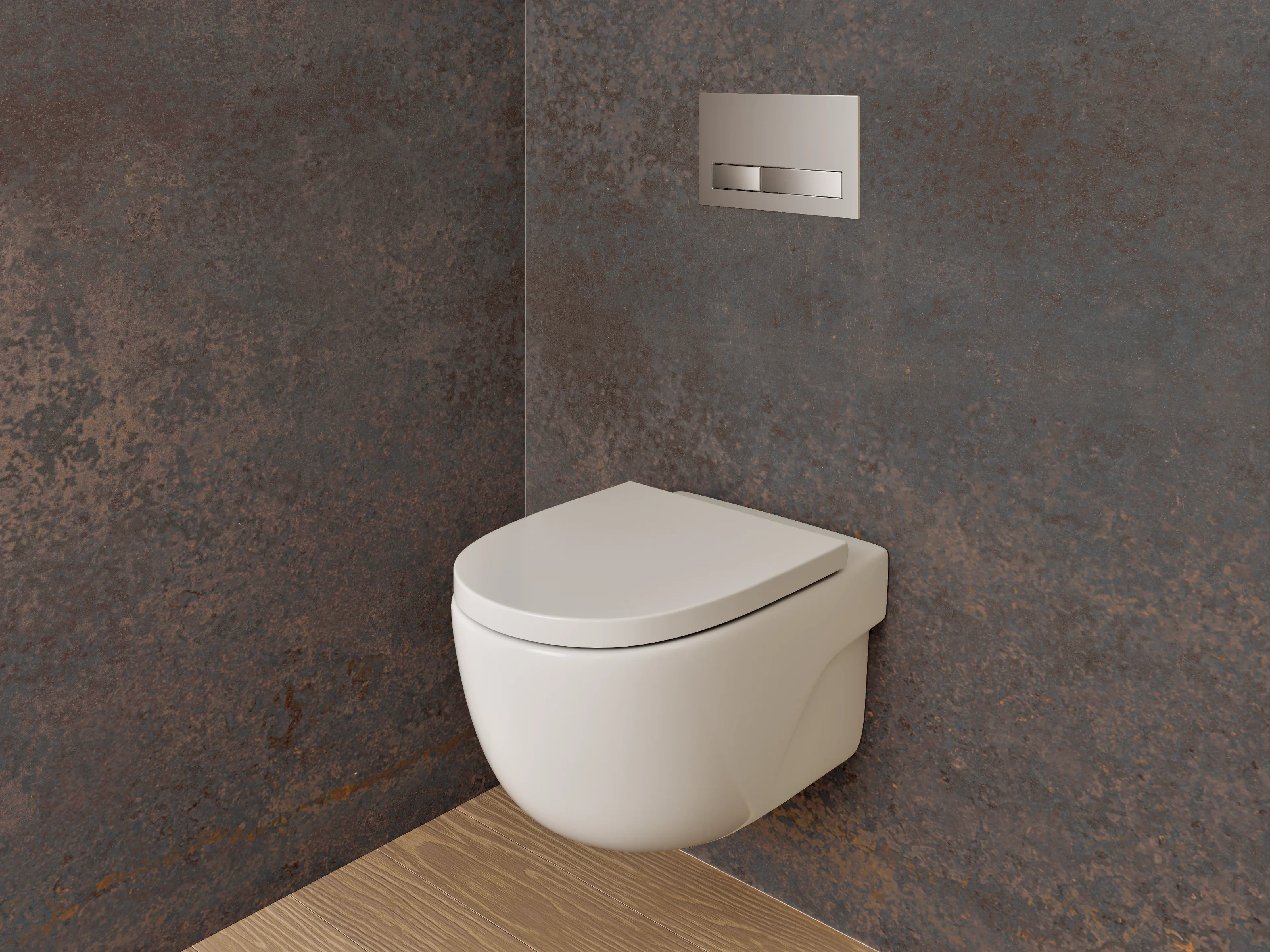 WC-Rückwand - Rostoptik Fliesen Dunkelbraun Metallisch