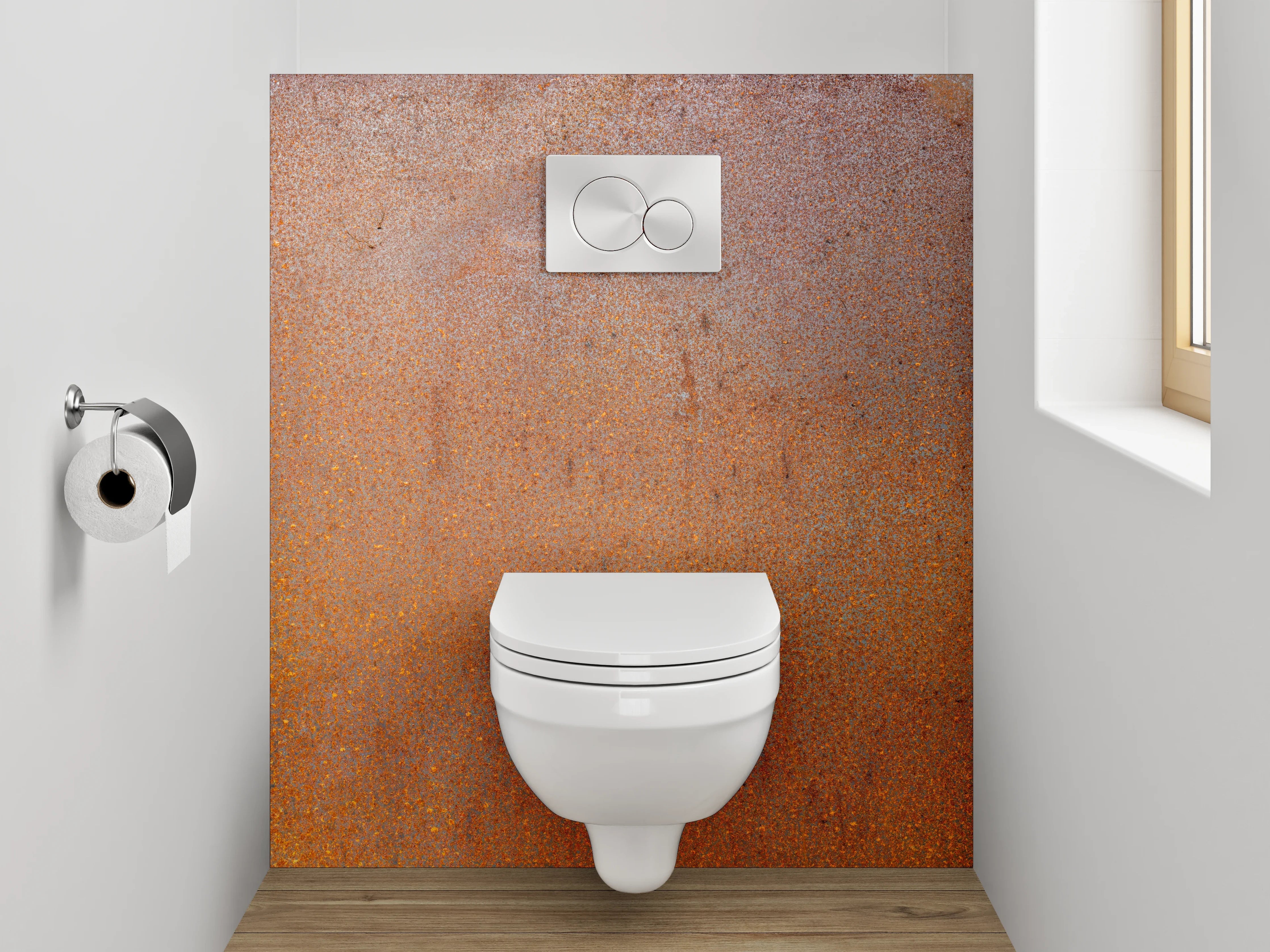 WC-Rückwand - Rostoptik Industrial Design