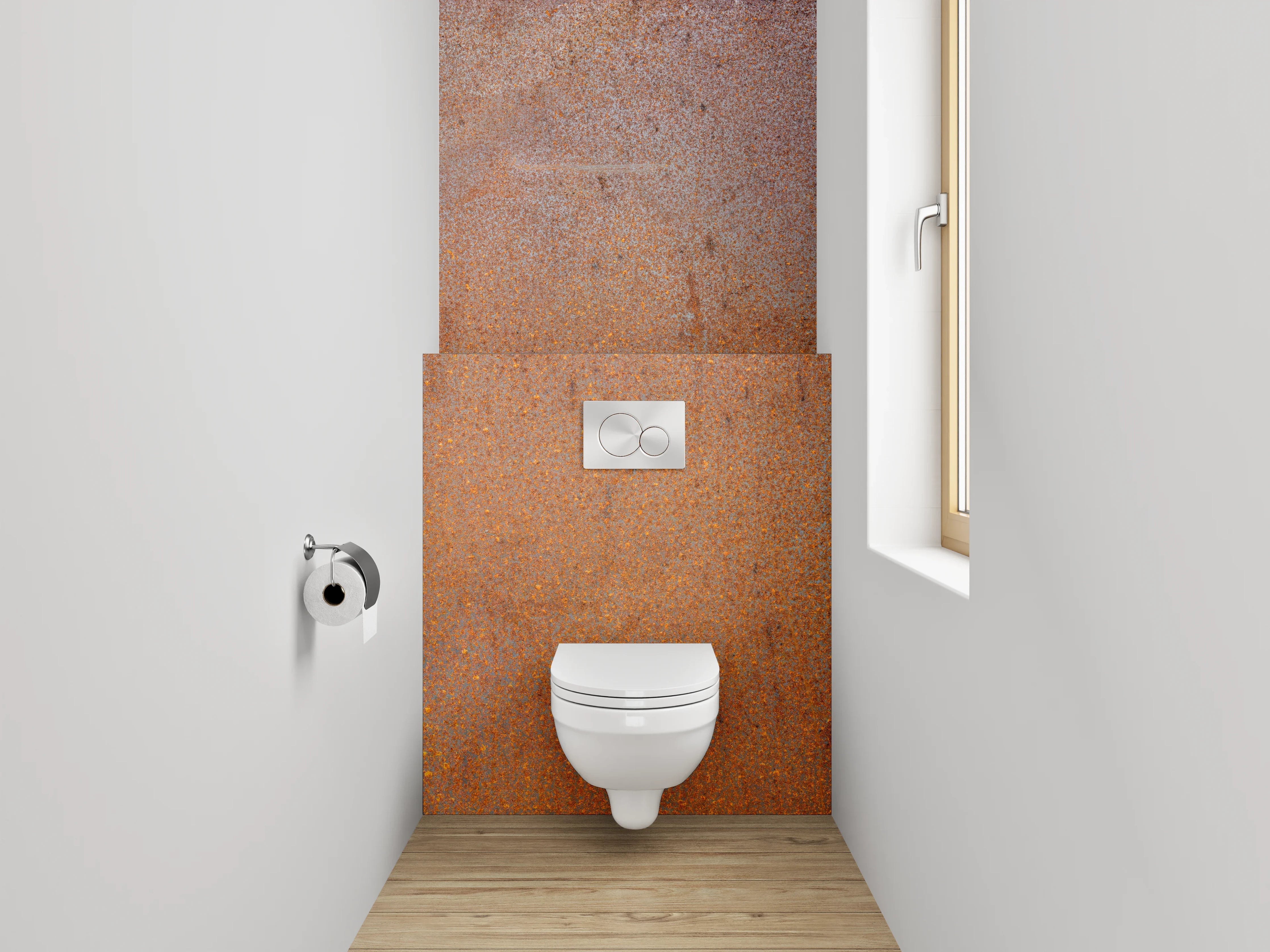 WC-Rückwand - Rostoptik Industrial Design