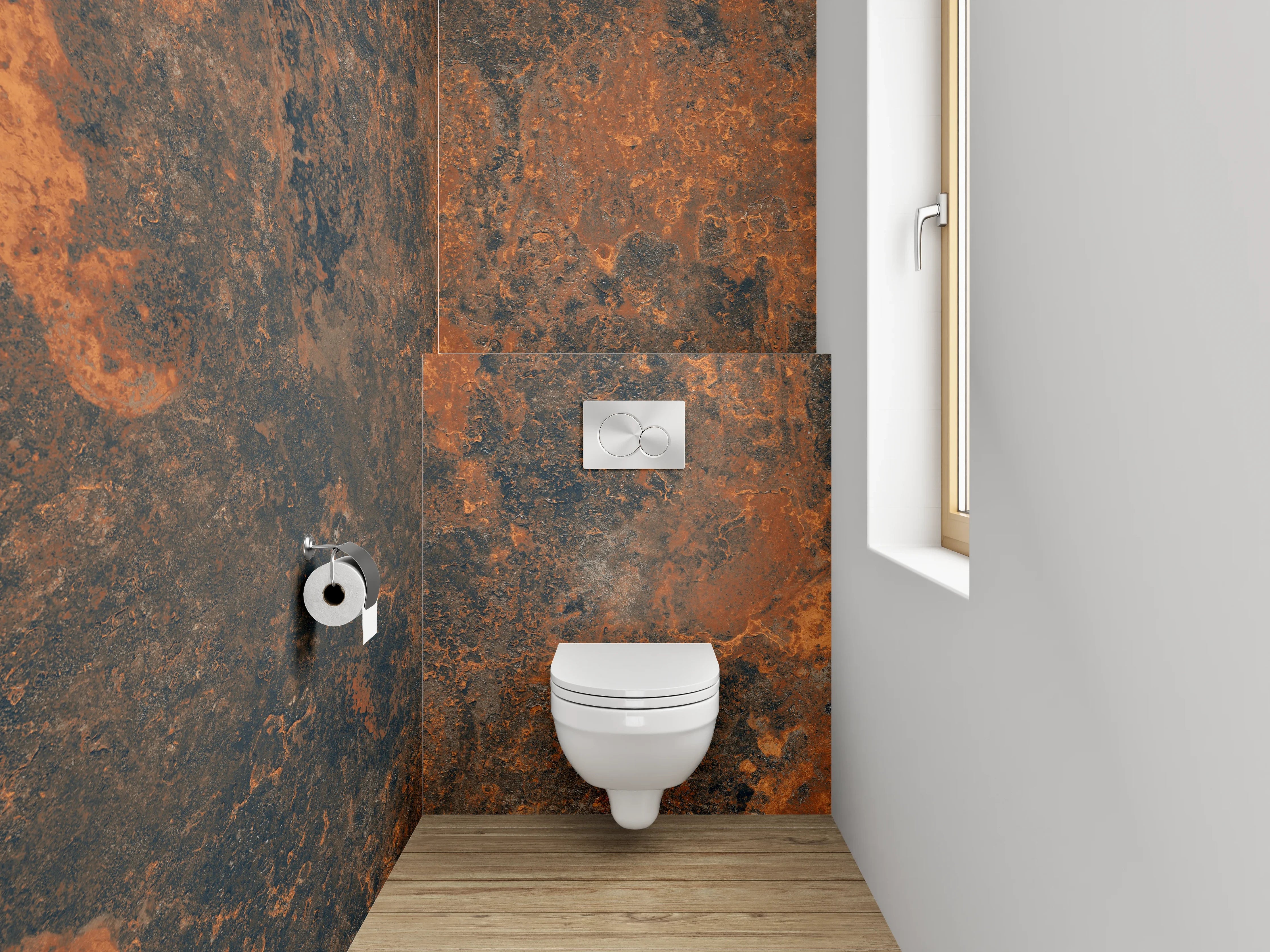 WC-Rückwand - Rostoptik Industrial Rostbraun