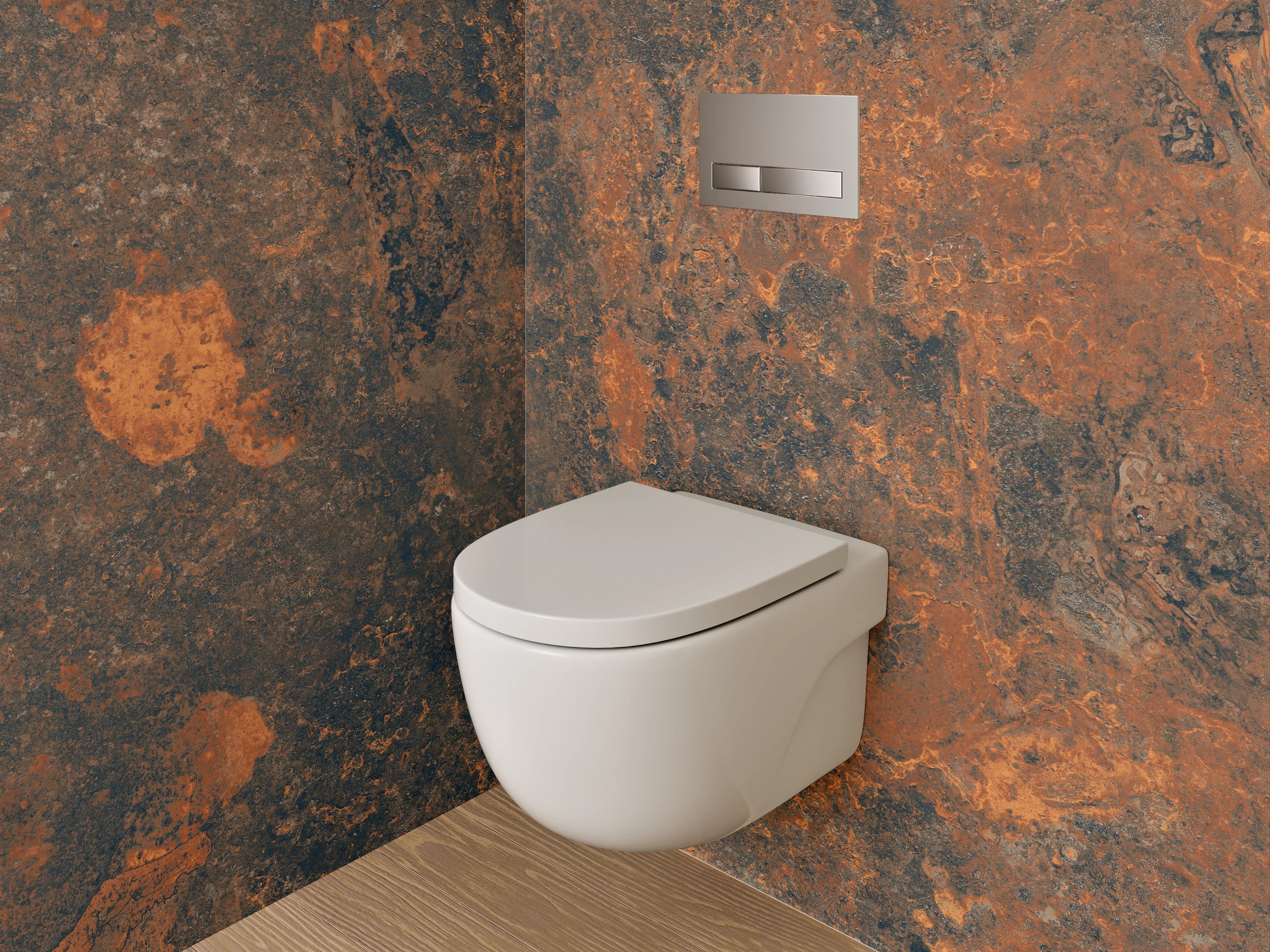 WC-Rückwand - Rostoptik Industrial Rostbraun