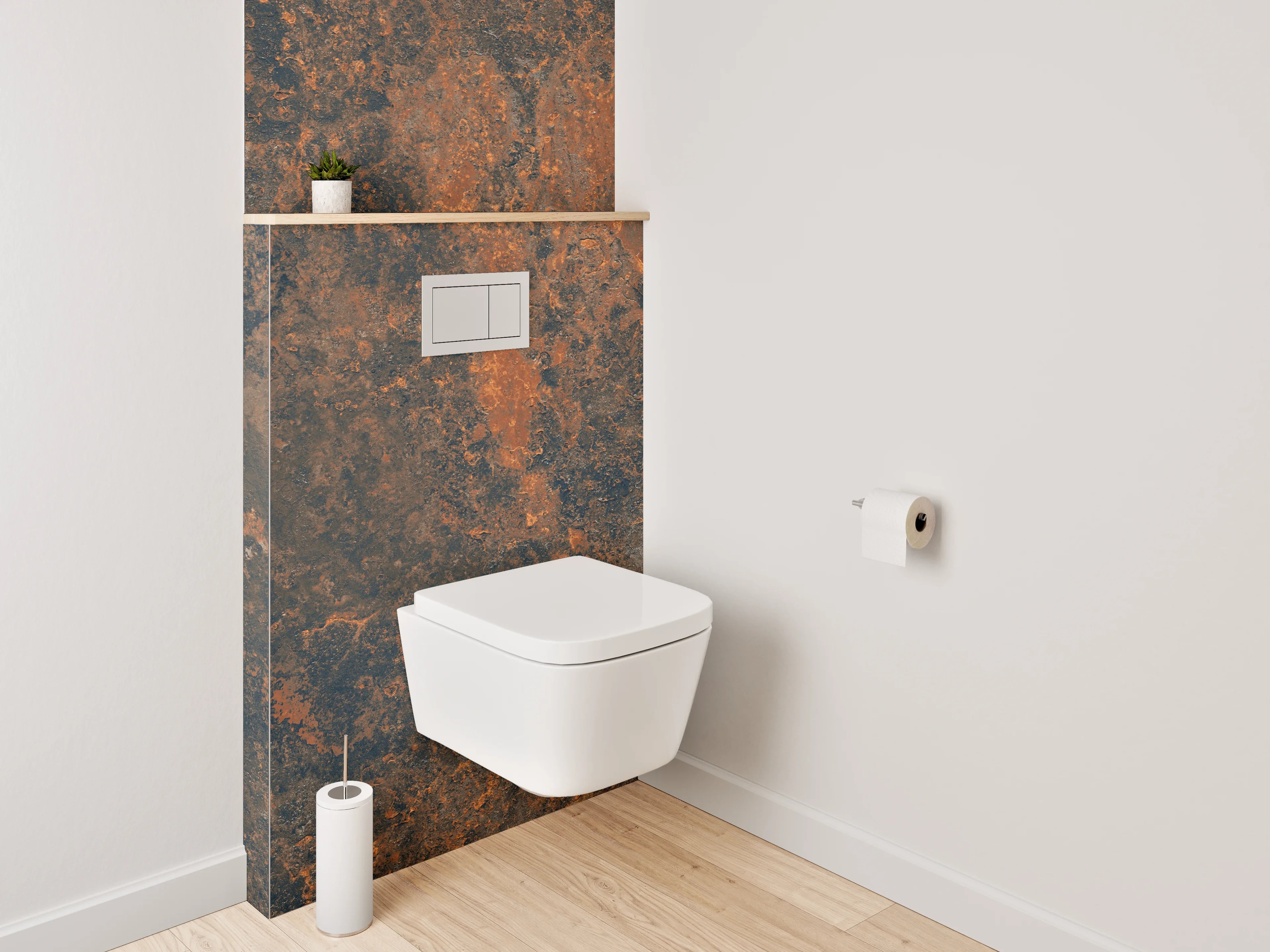 WC-Rückwand - Rostoptik Industrial Rostbraun