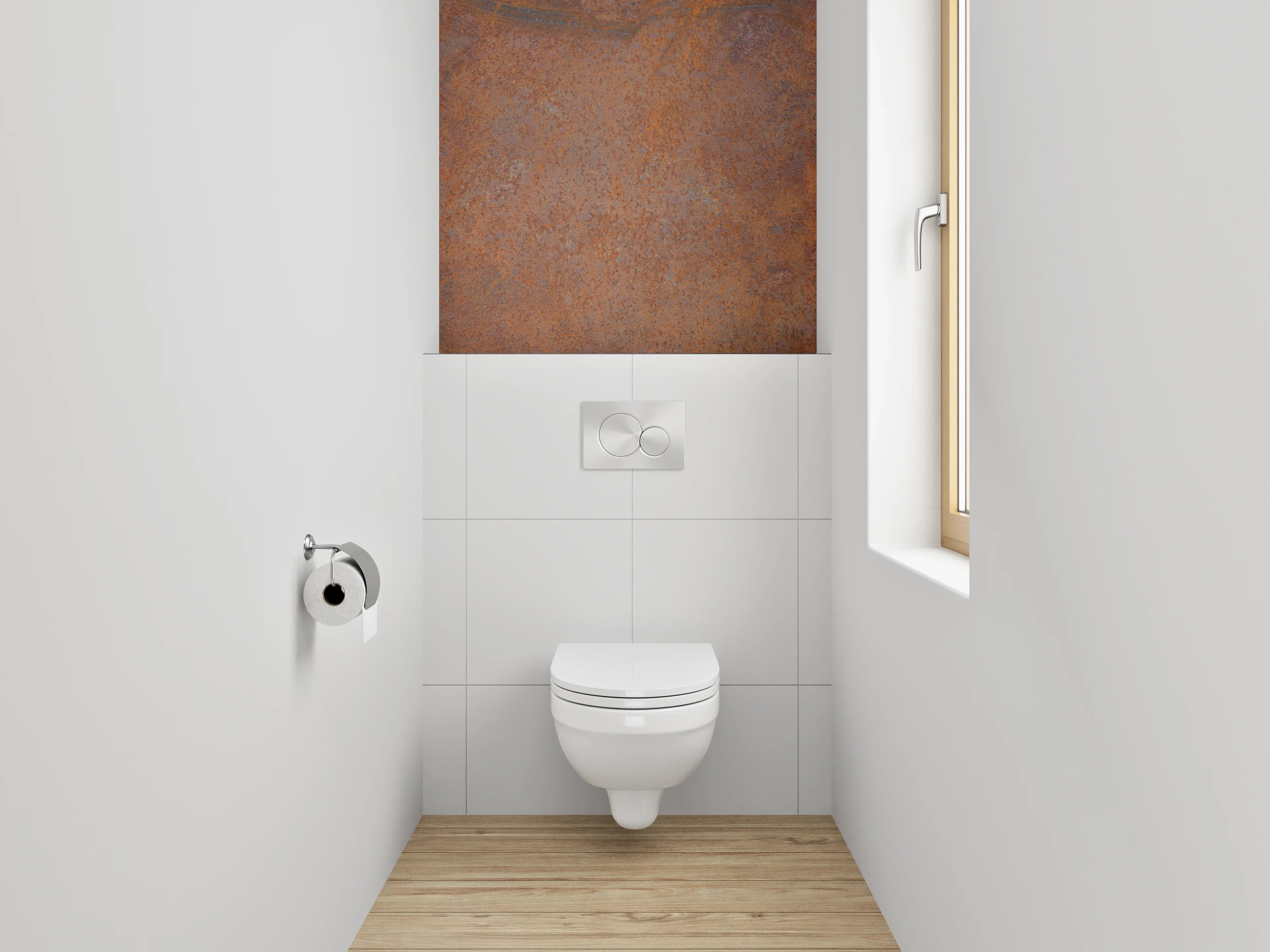 WC-Rückwand - Rostoptik Steinstruktur Braun Orange