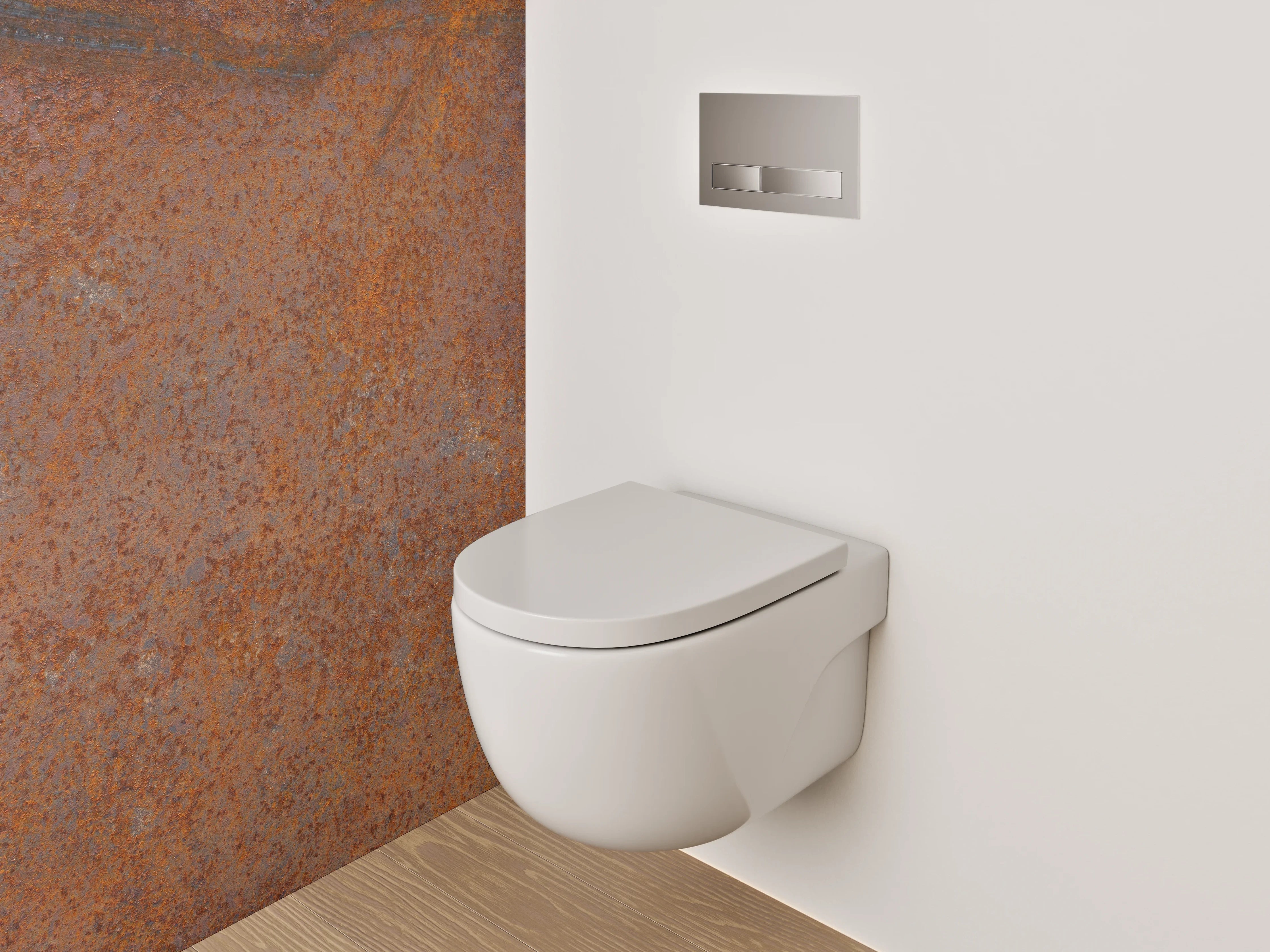 WC-Rückwand - Rostoptik Steinstruktur Braun Orange