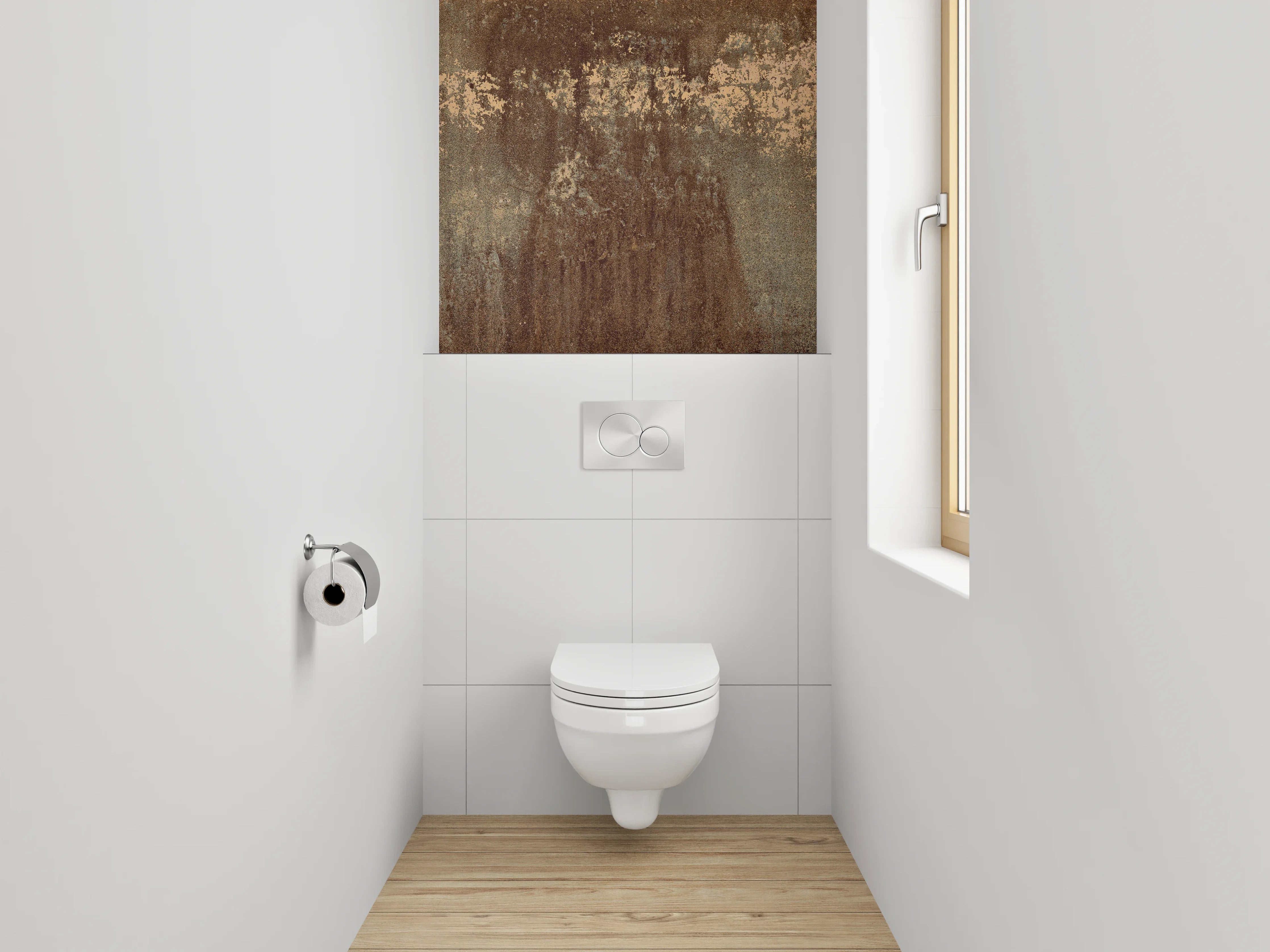 WC-Rückwand - Rostoptik Vintage Beton Look