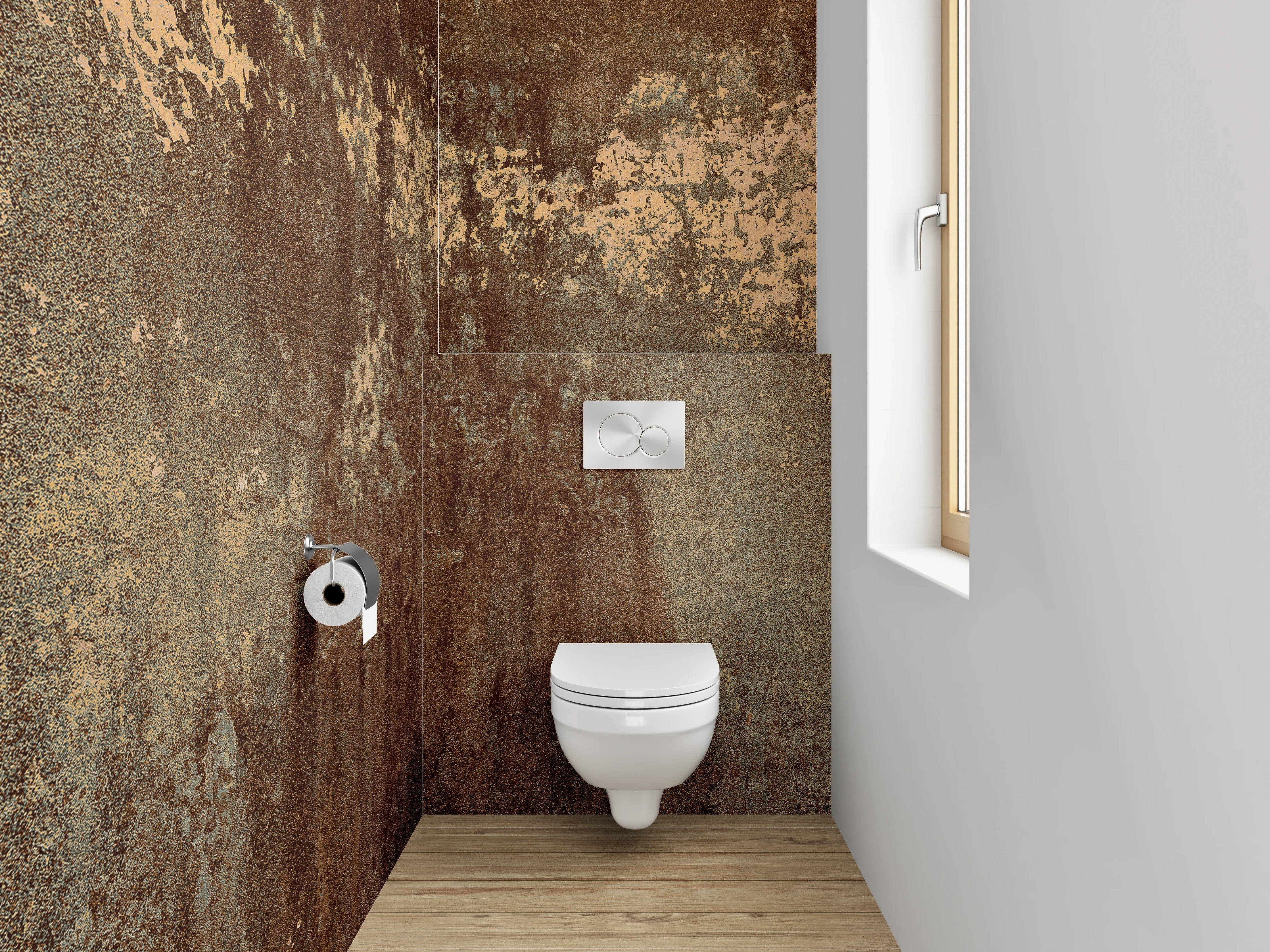 WC-Rückwand - Rostoptik Vintage Beton Look