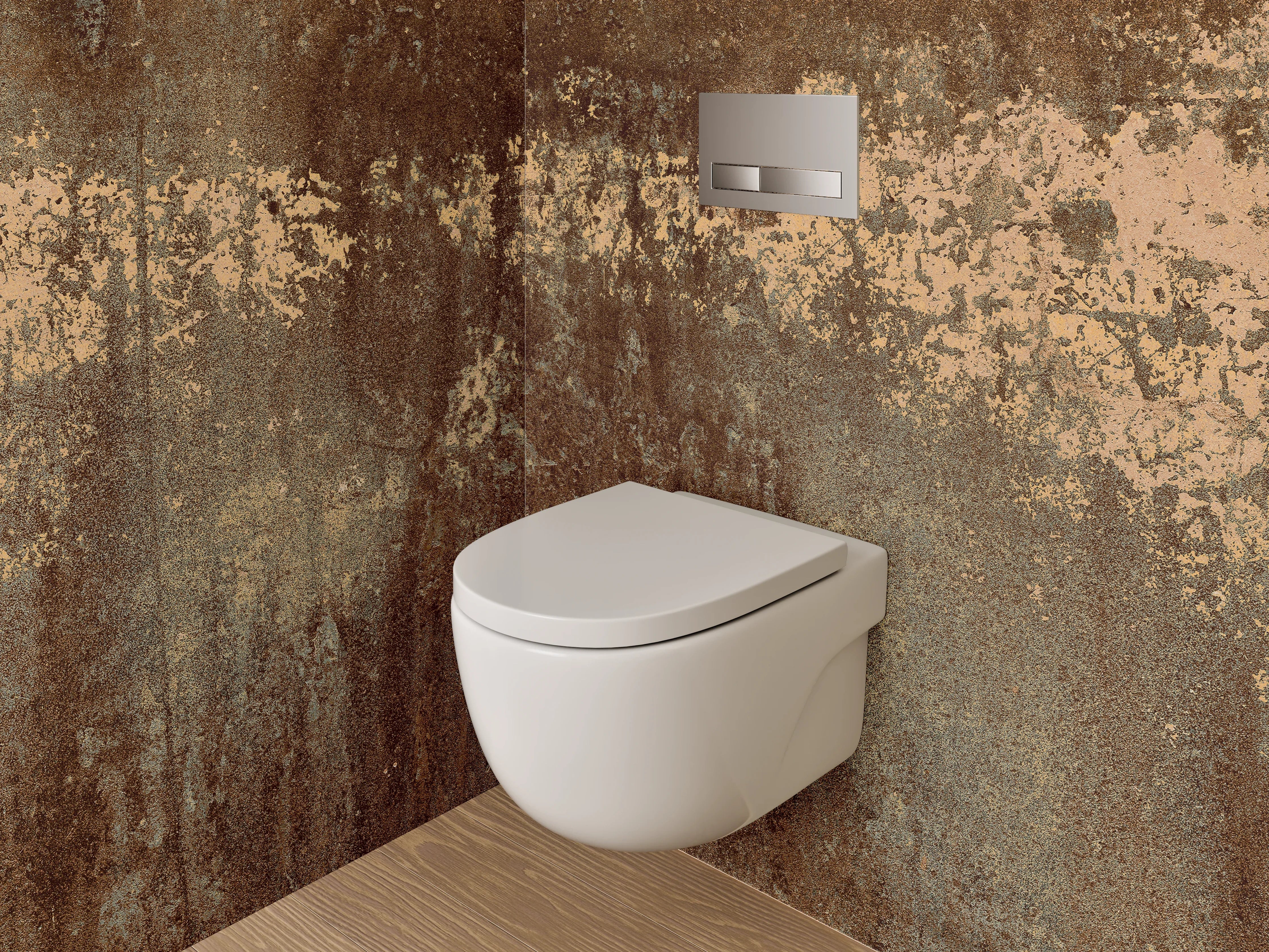 WC-Rückwand - Rostoptik Vintage Beton Look