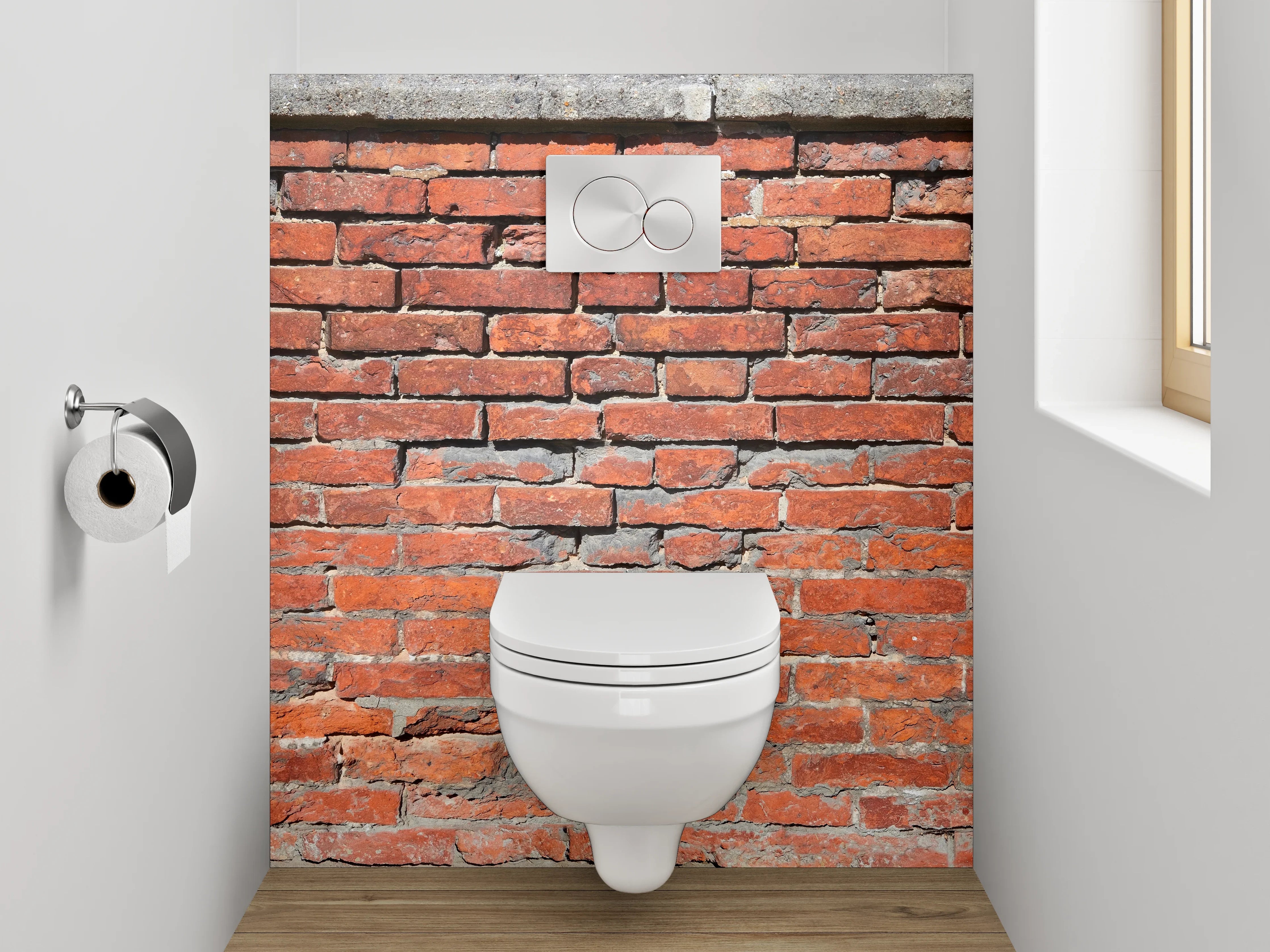 WC-Rückwand - Rote Backsteinmauer Vintage Look