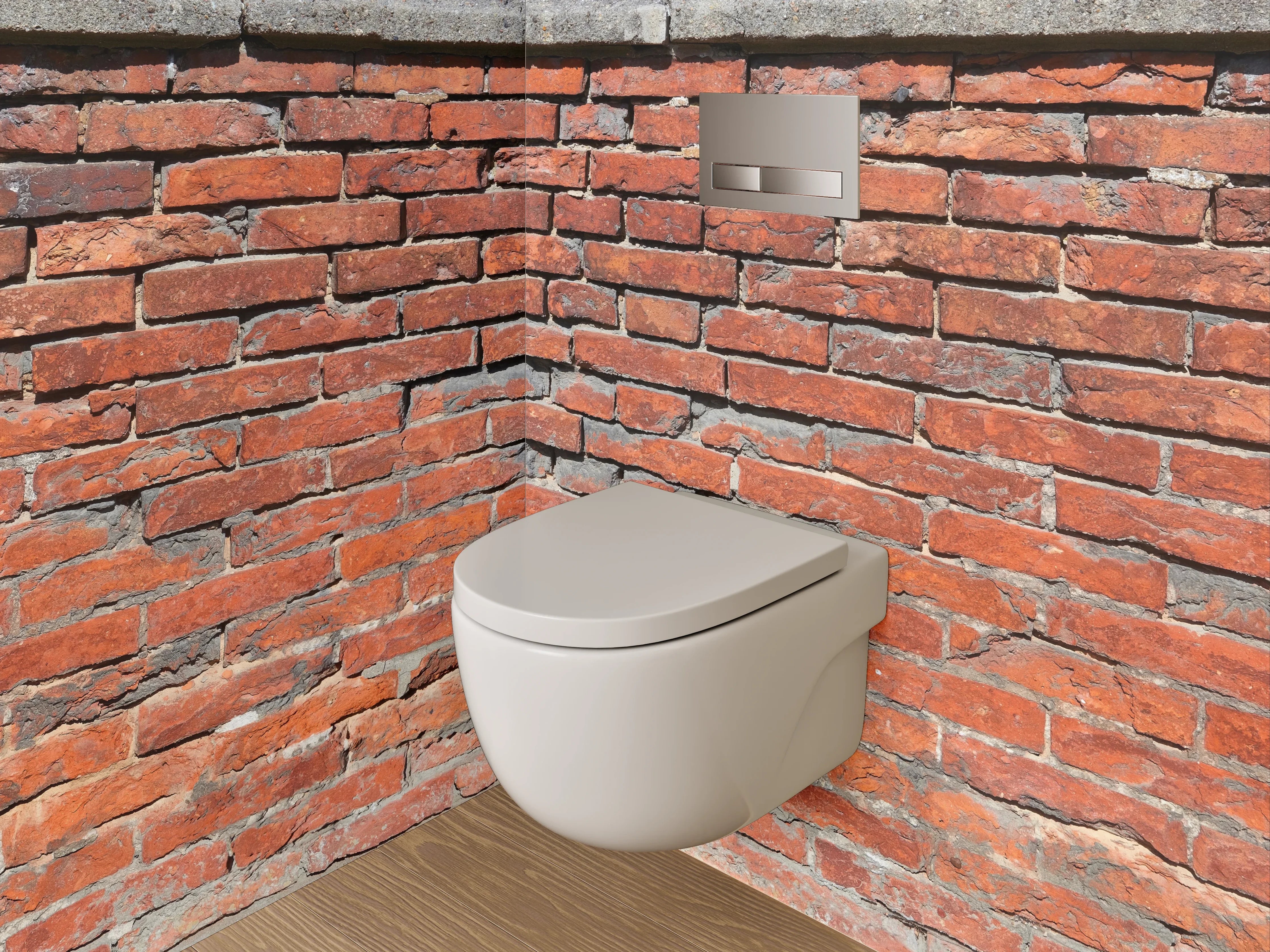 WC-Rückwand - Rote Backsteinmauer Vintage Look