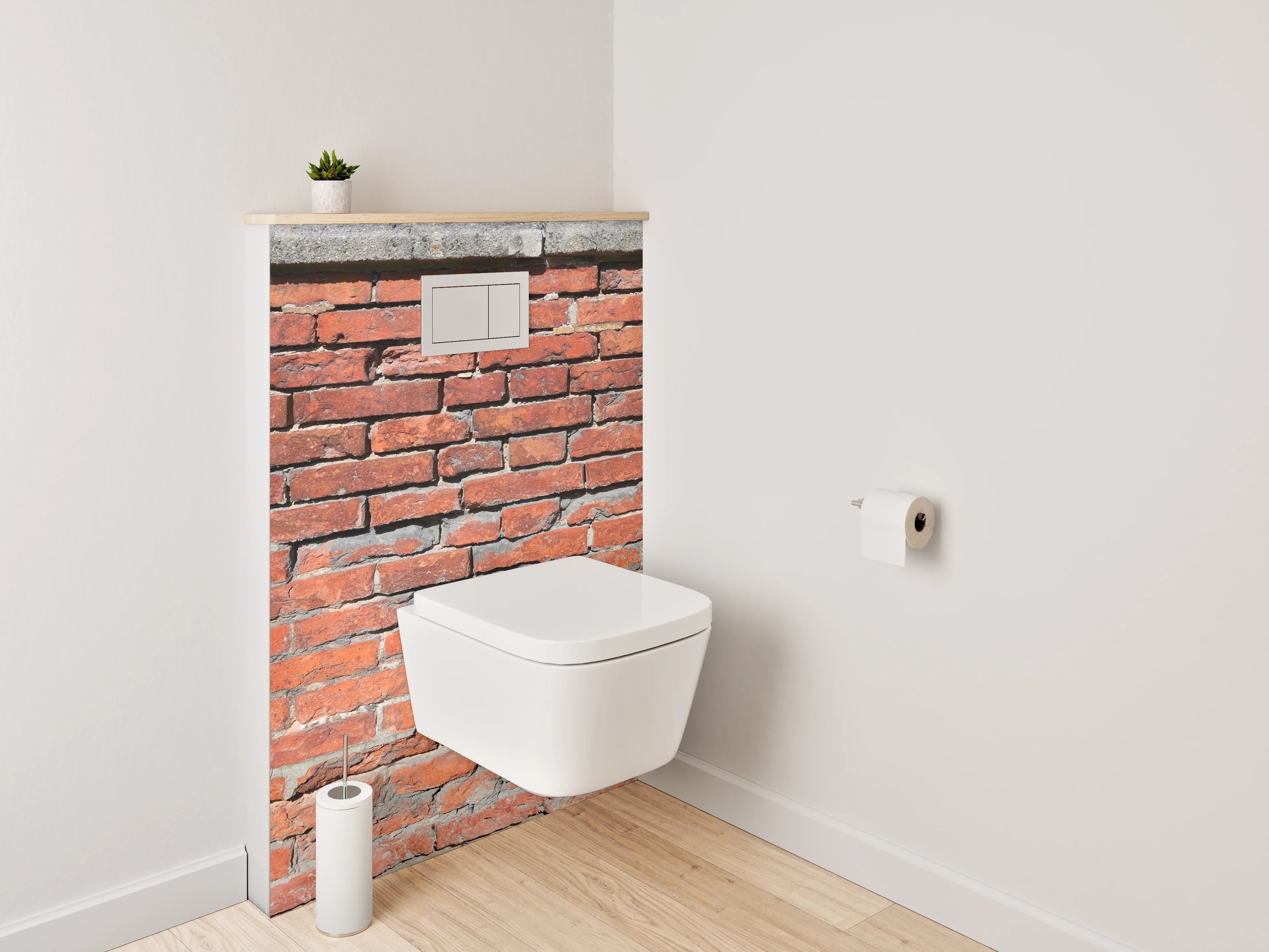 WC-Rückwand - Rote Backsteinmauer Vintage Look