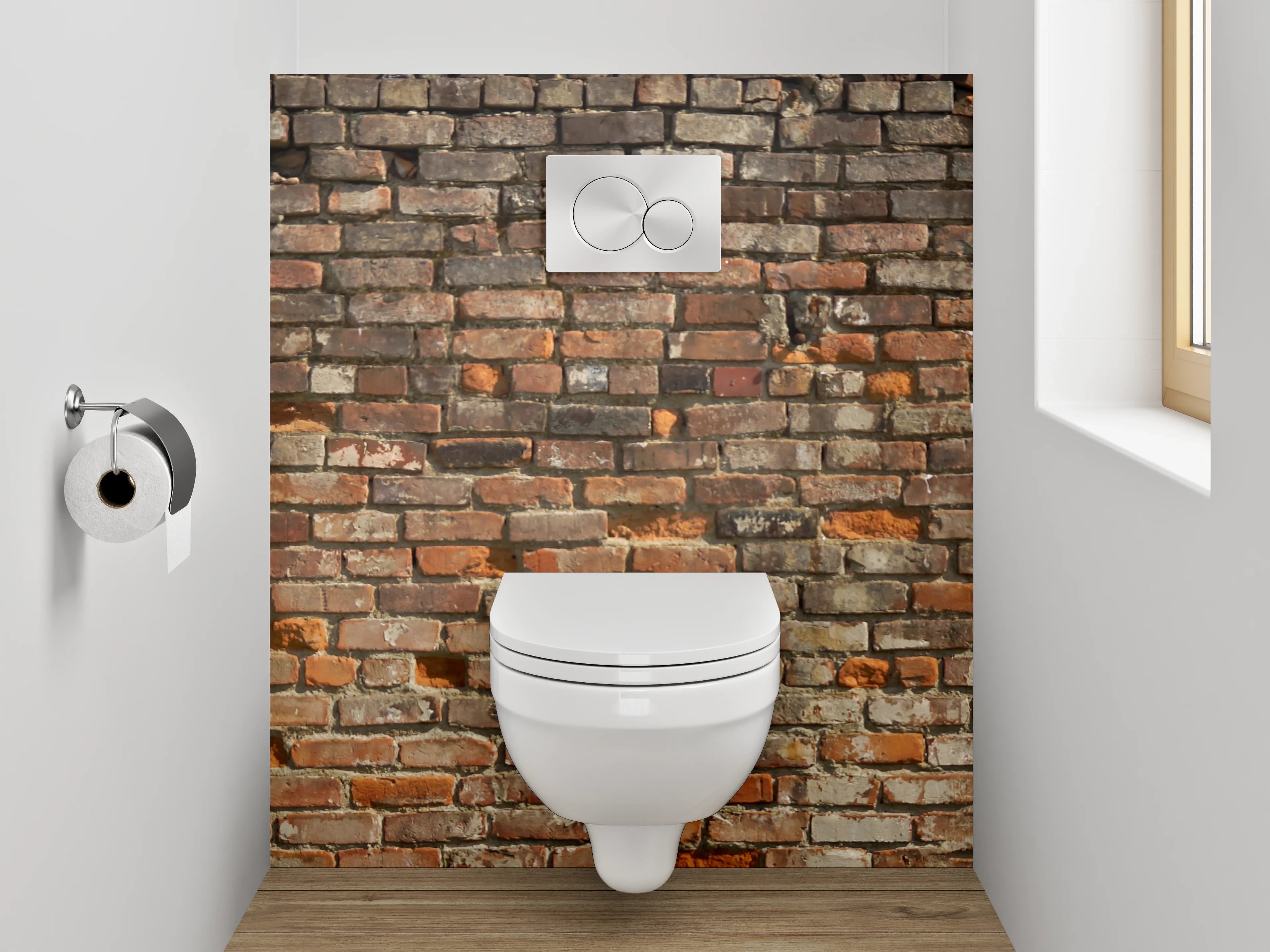 WC-Rückwand - Rote Backsteinmauer Vintage Optik