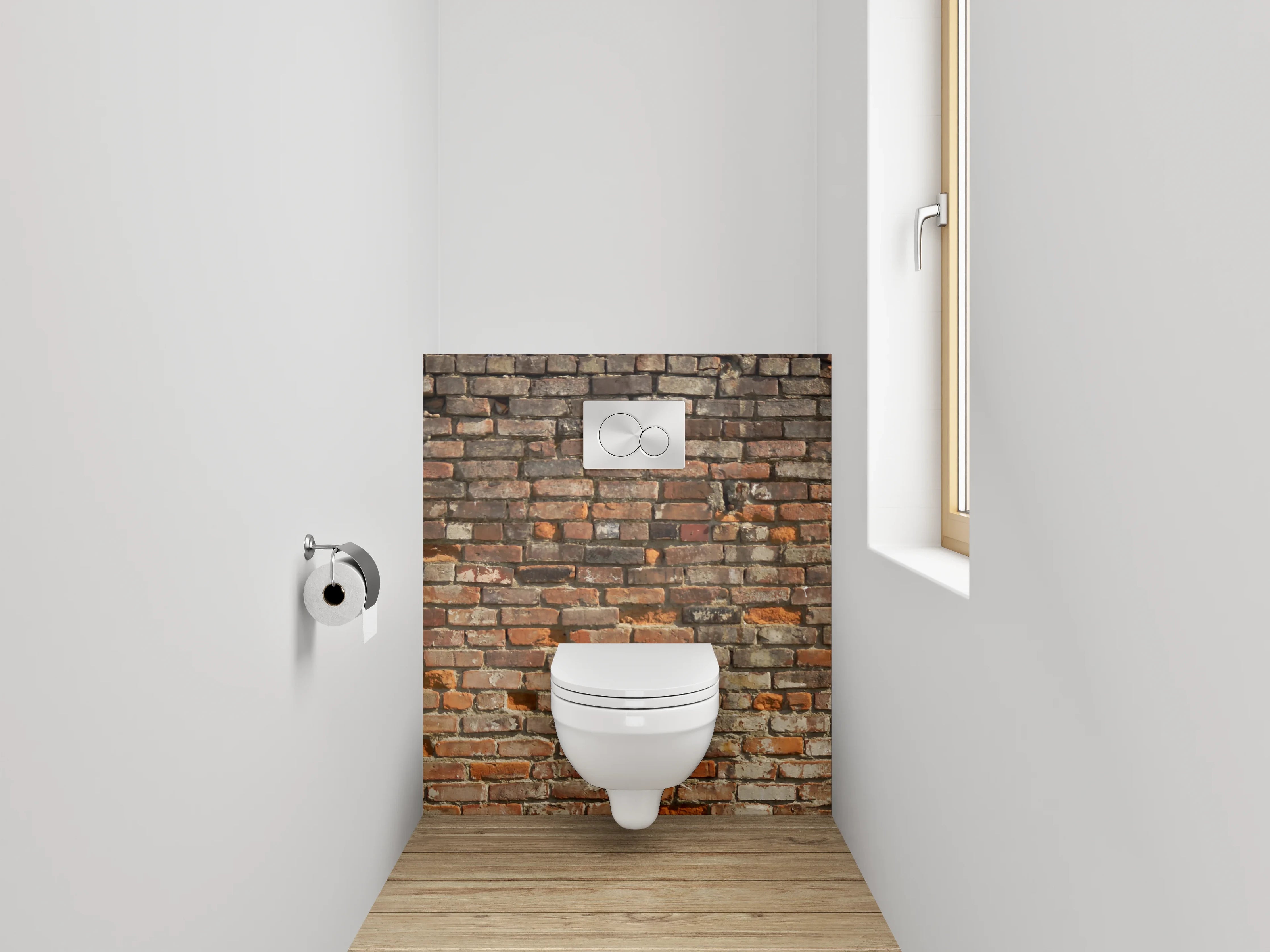 WC-Rückwand - Rote Backsteinmauer Vintage Optik