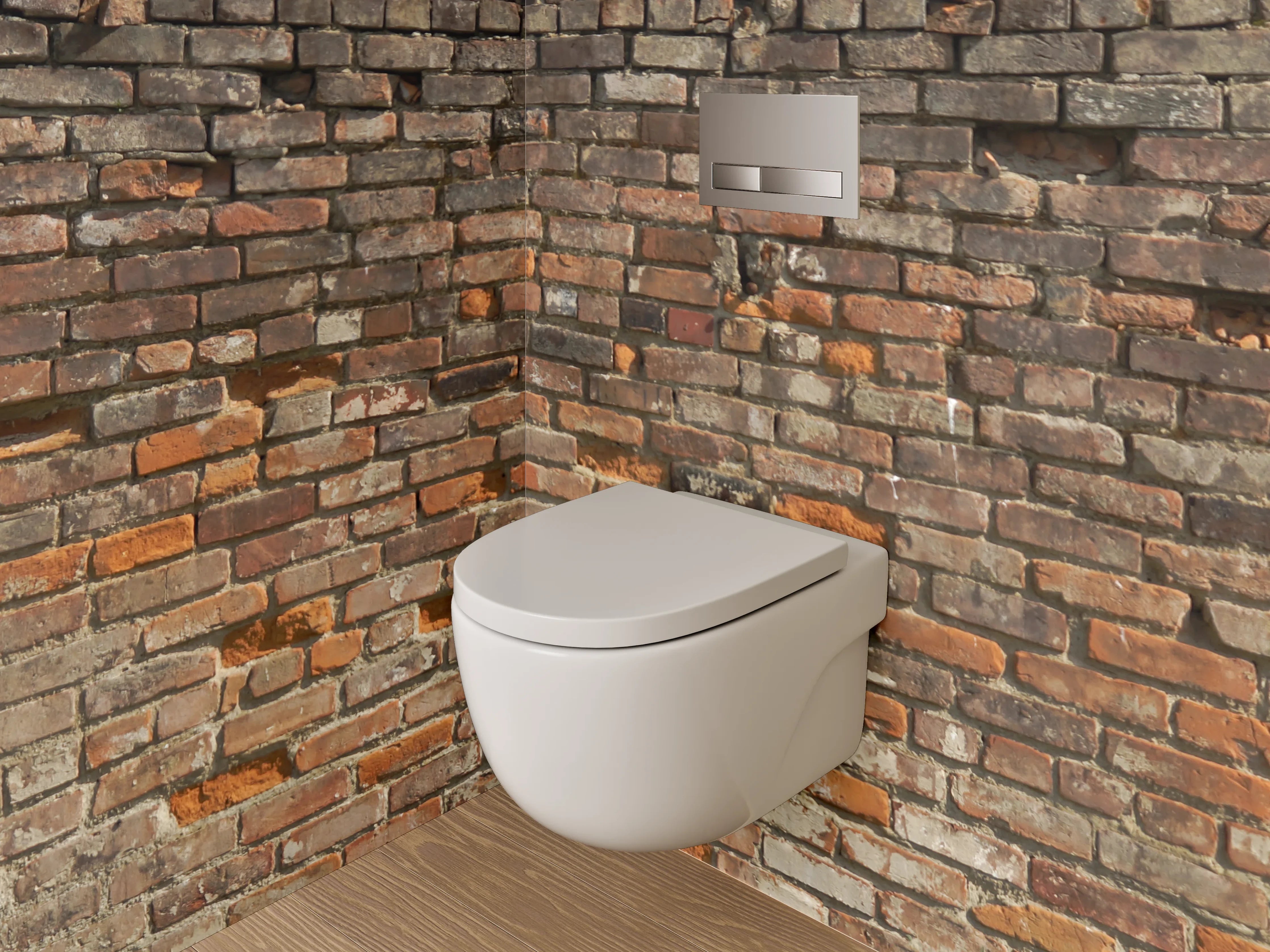 WC-Rückwand - Rote Backsteinmauer Vintage Optik
