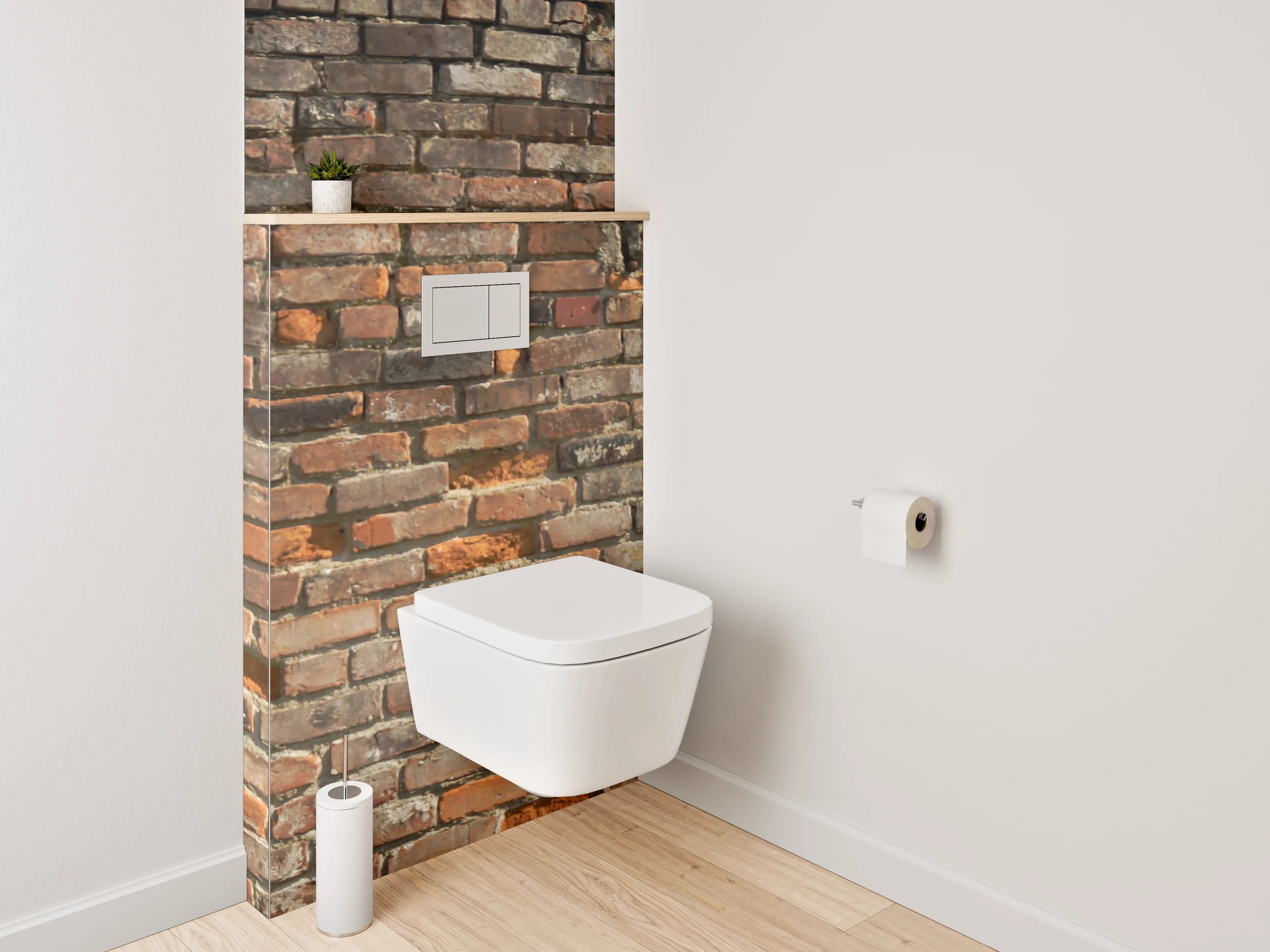 WC-Rückwand - Rote Backsteinmauer Vintage Optik