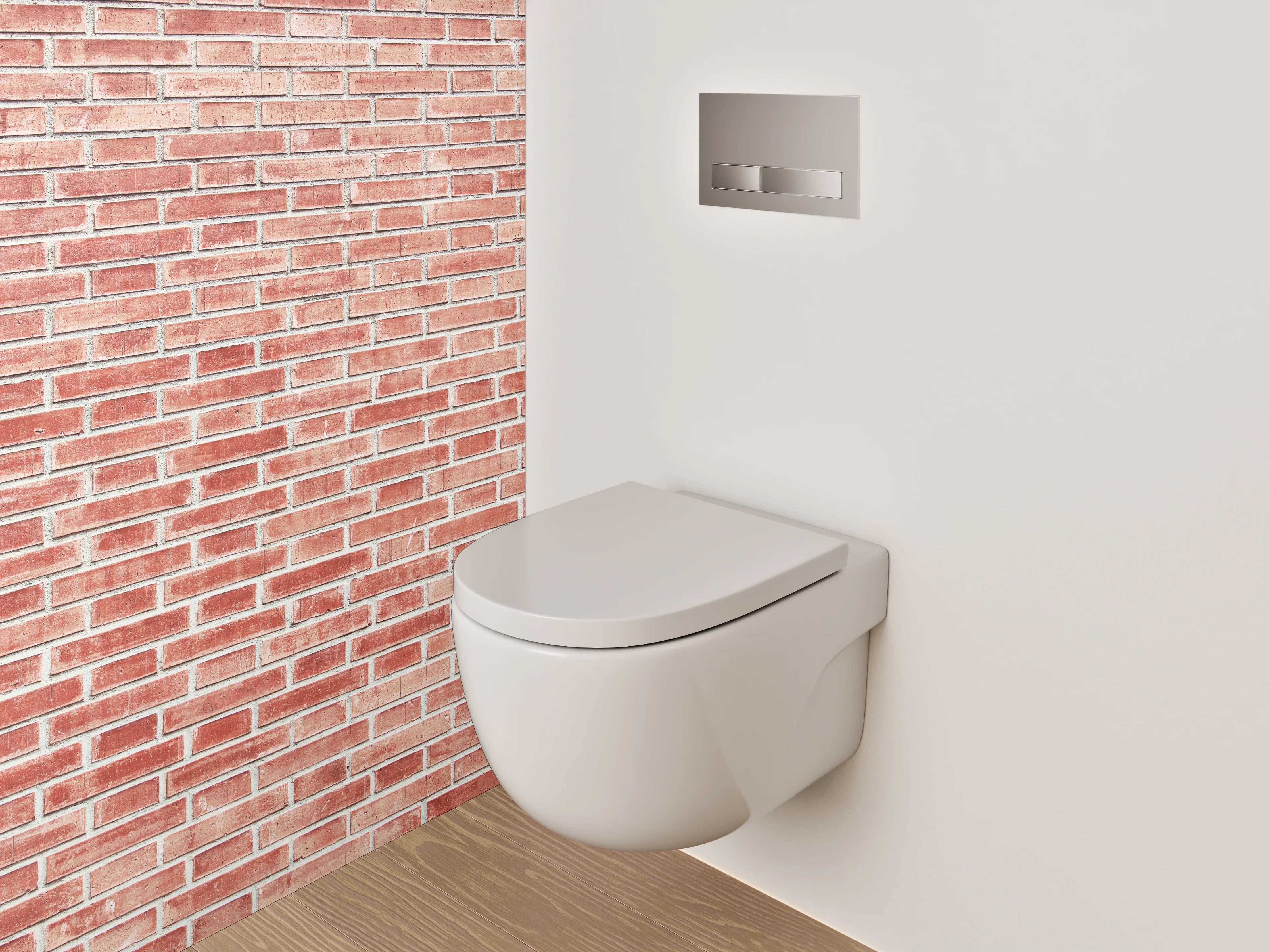 WC-Rückwand - Rote Backsteinmauer – Urbanes Design