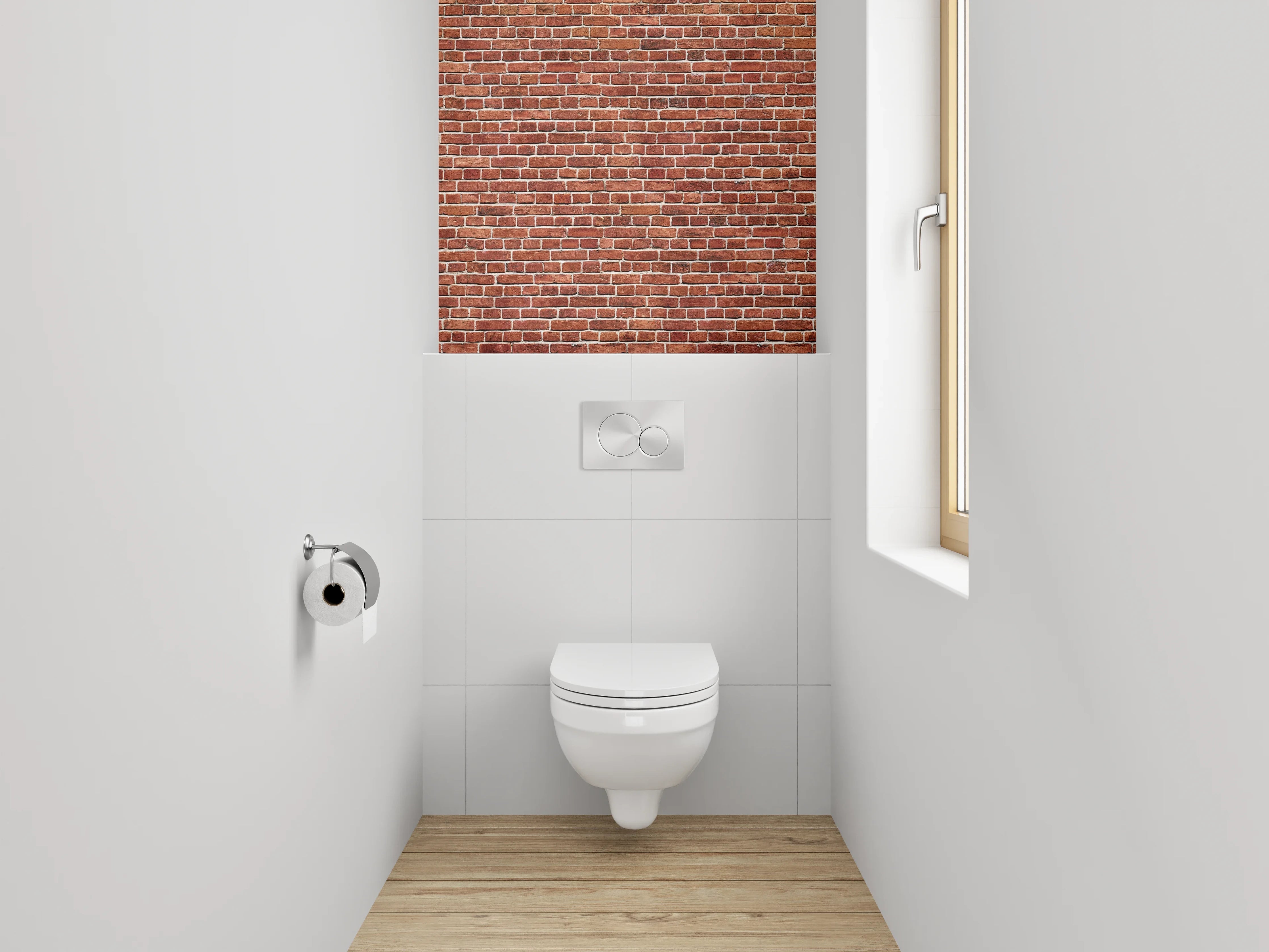 WC-Rückwand - Rote Backsteinwand Fototapete