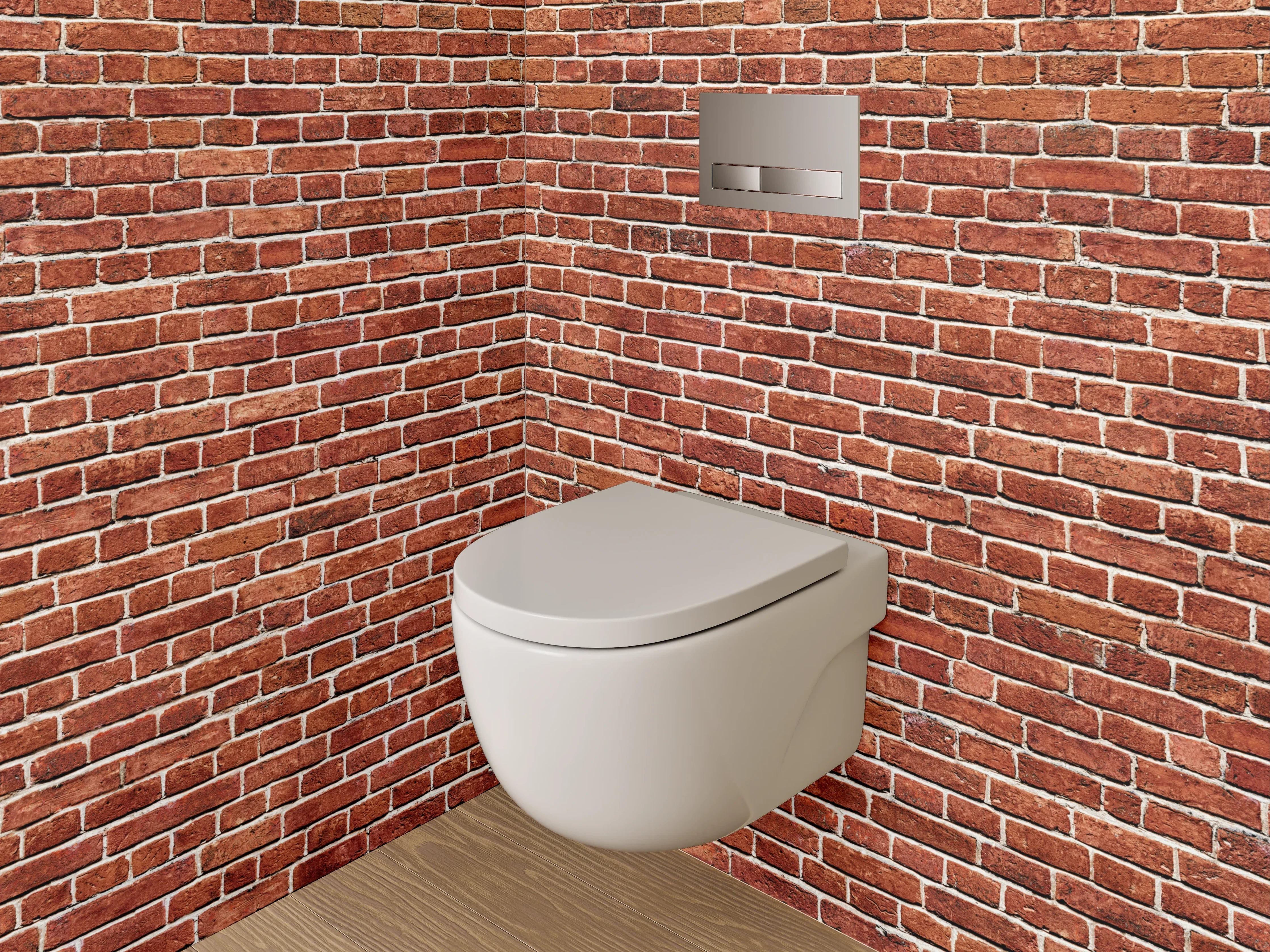 WC-Rückwand - Rote Backsteinwand Fototapete