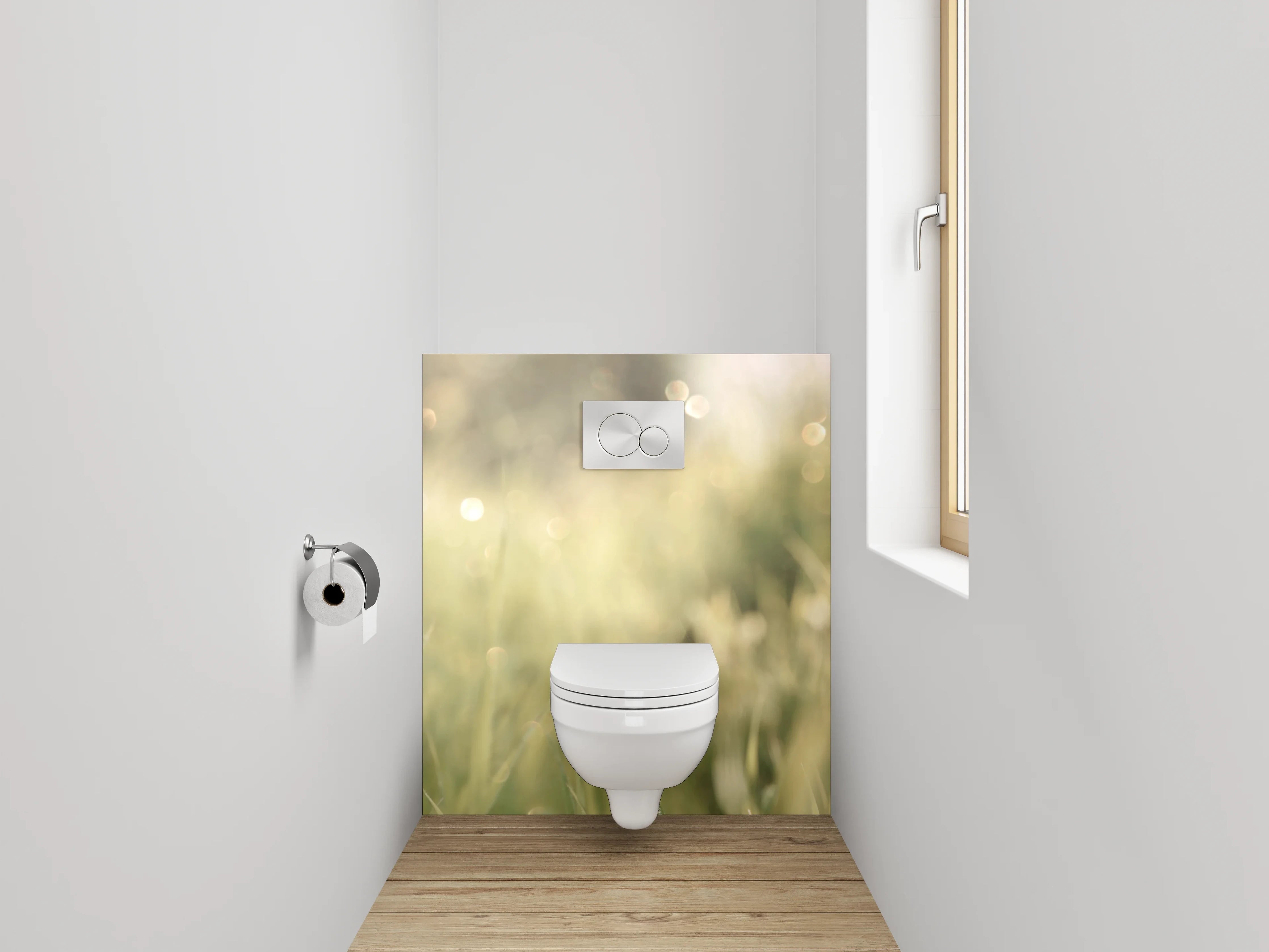 WC-Rückwand - Rote Mohnblumen auf Sommerwiese