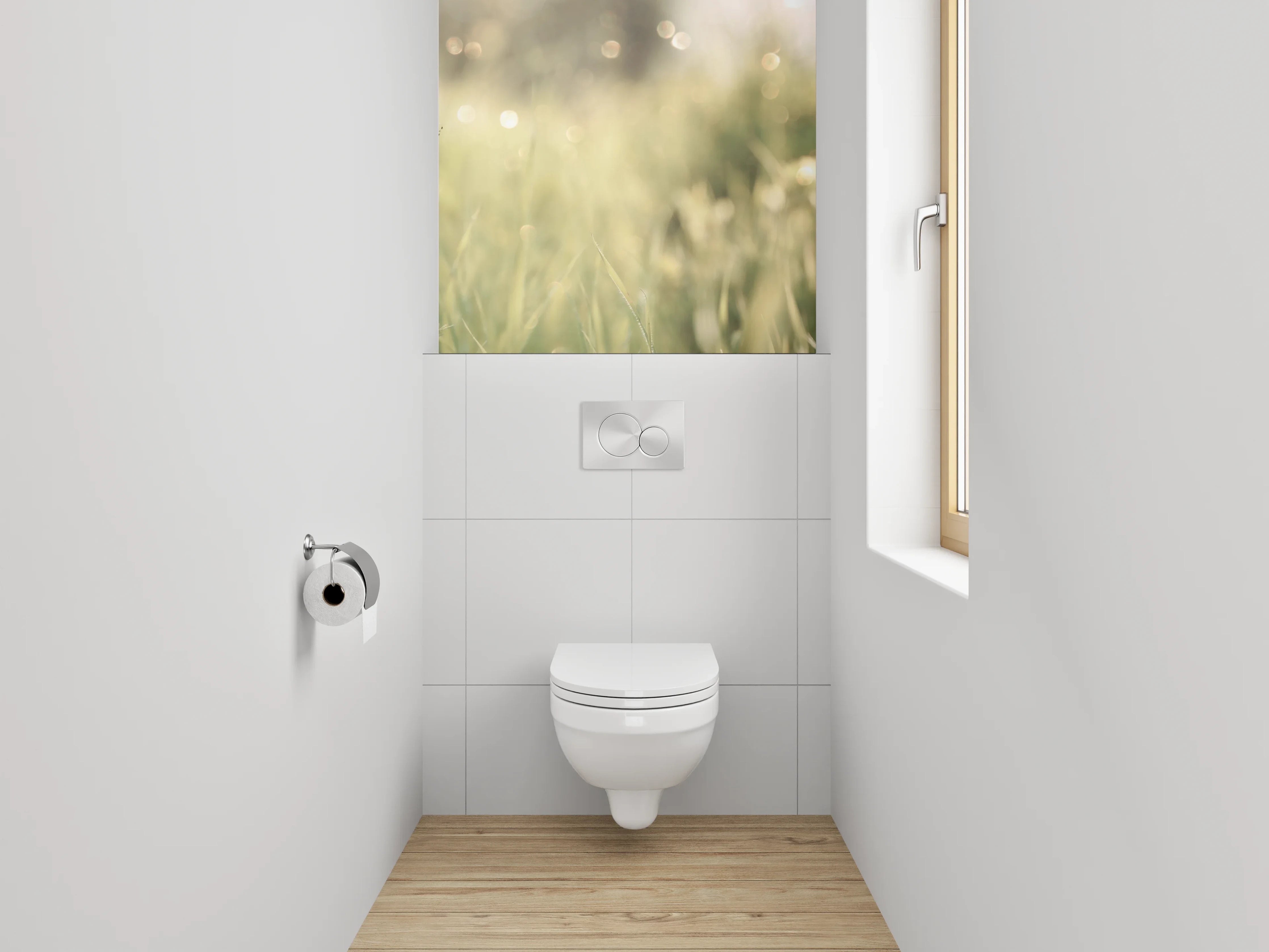WC-Rückwand - Rote Mohnblumen auf Sommerwiese