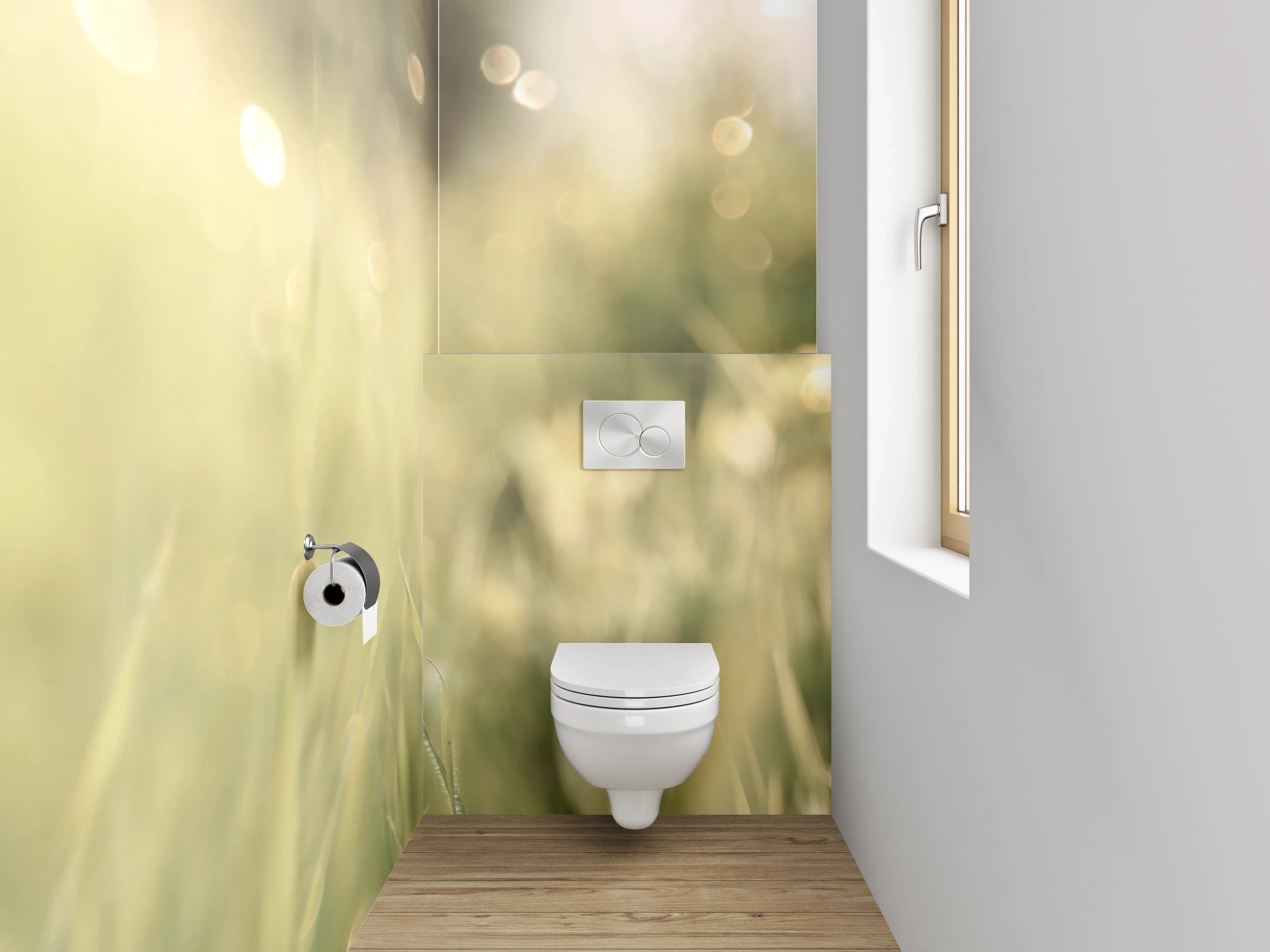 WC-Rückwand - Rote Mohnblumen auf Sommerwiese