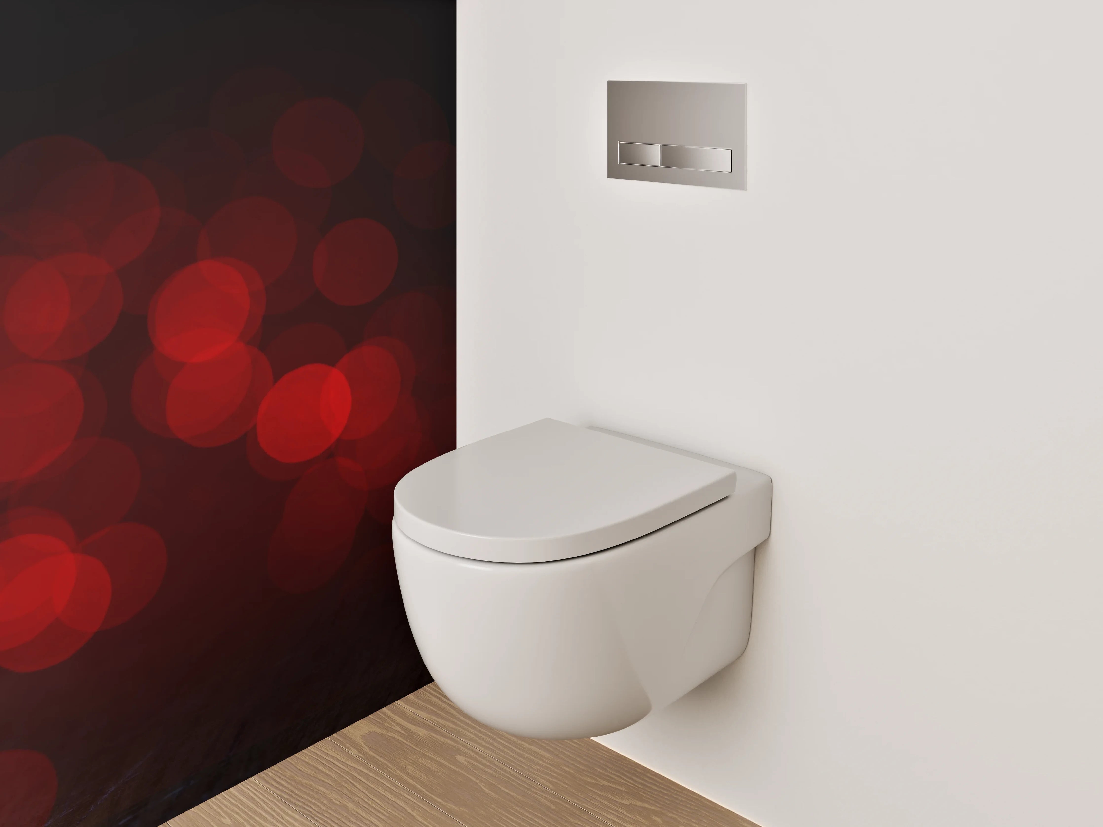 WC-Rückwand - Rote Rose auf dunklem Hintergrund