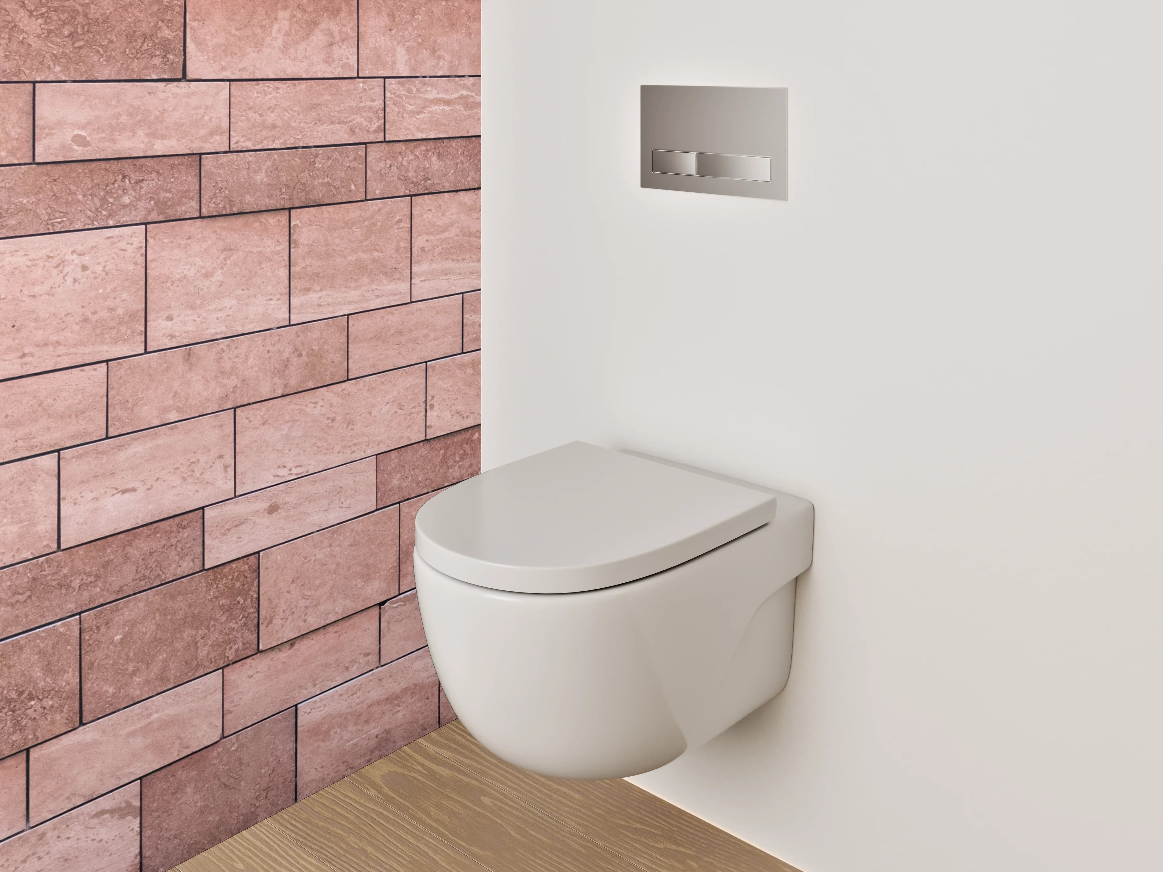 WC-Rückwand - Rote Sandstein Mosaik Wandoptik