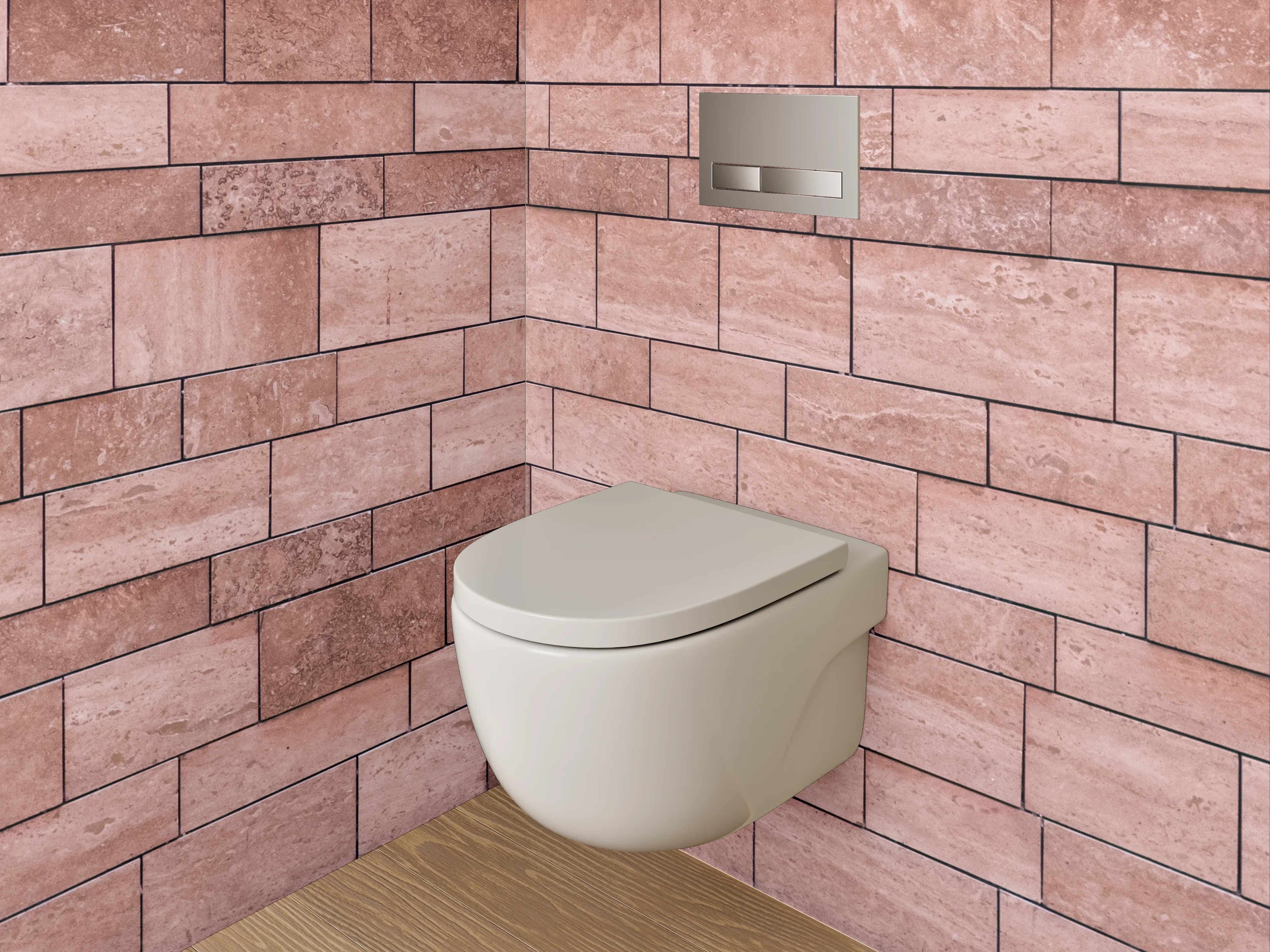 WC-Rückwand - Rote Sandstein Mosaik Wandoptik