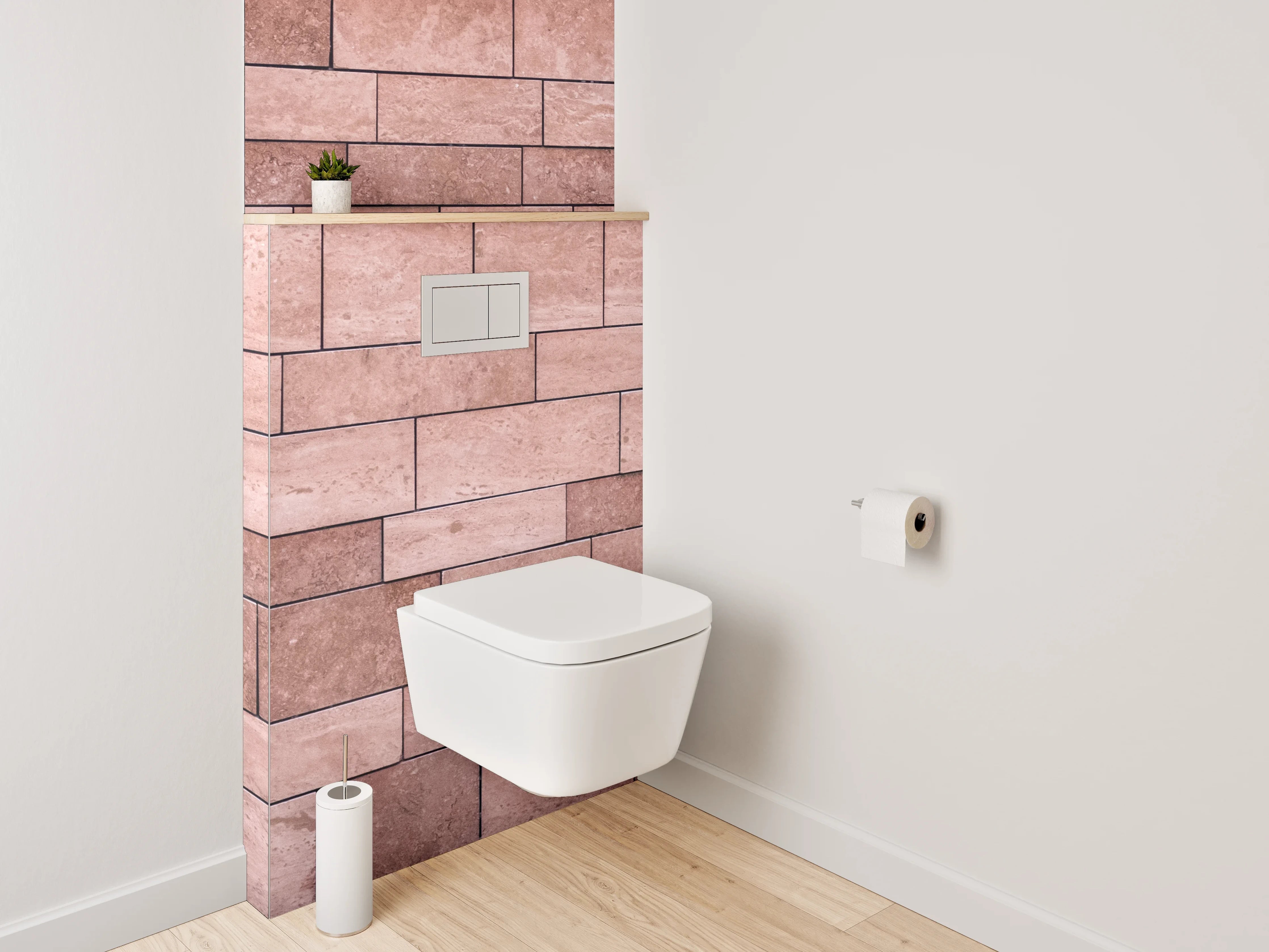 WC-Rückwand - Rote Sandstein Mosaik Wandoptik