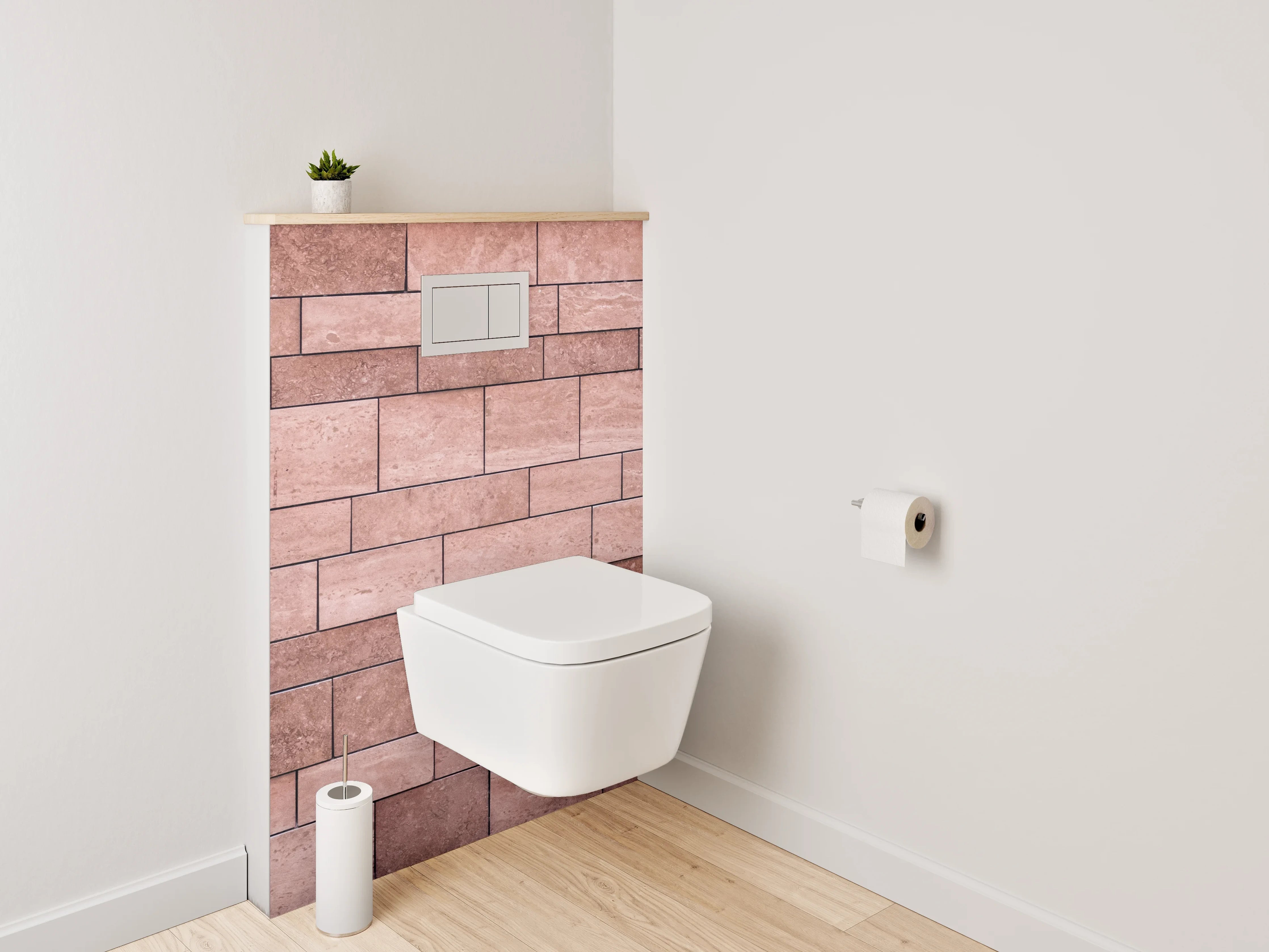 WC-Rückwand - Rote Sandstein Mosaik Wandoptik