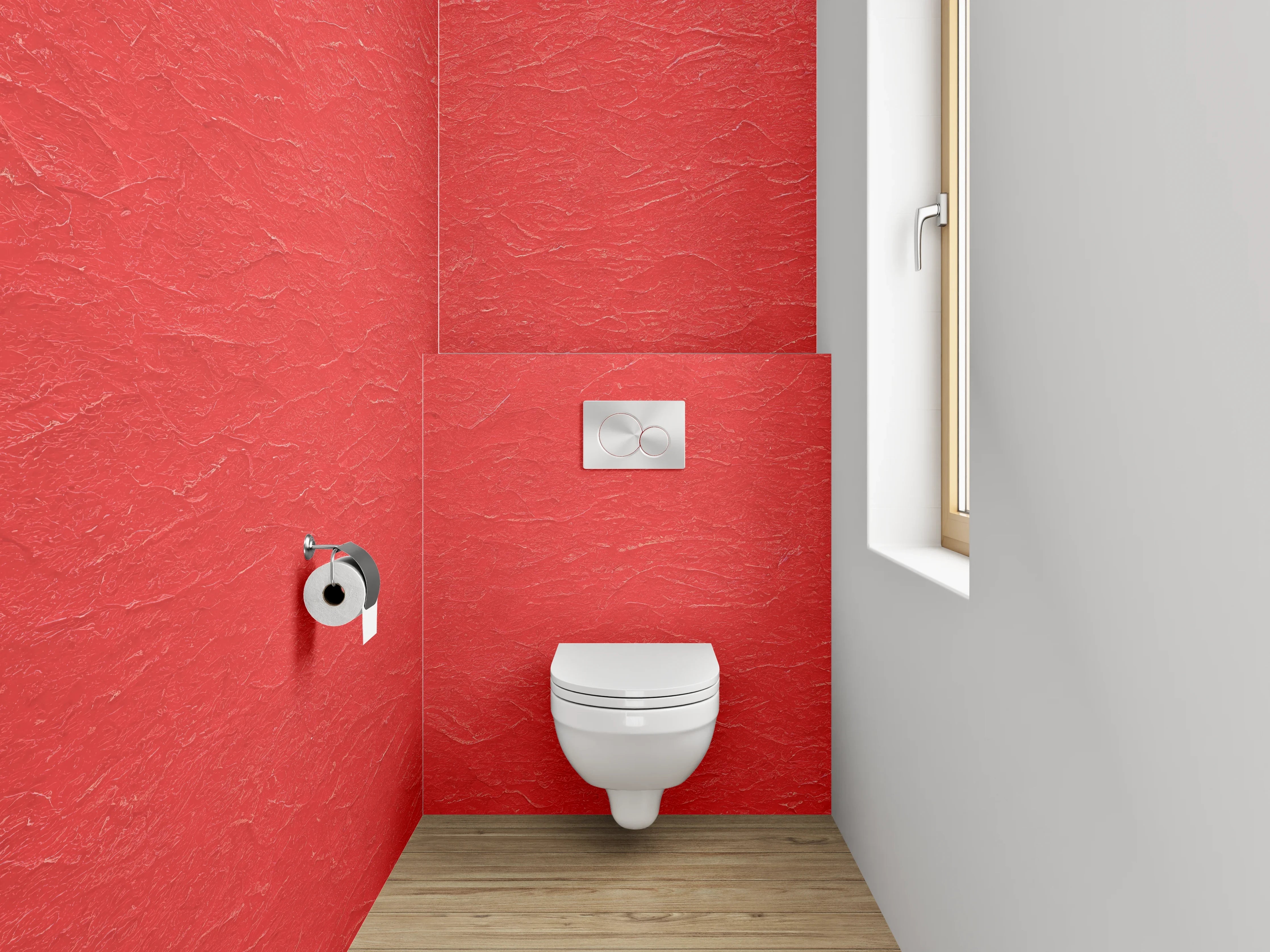 WC-Rückwand - Rote Struktur Oberfläche modern
