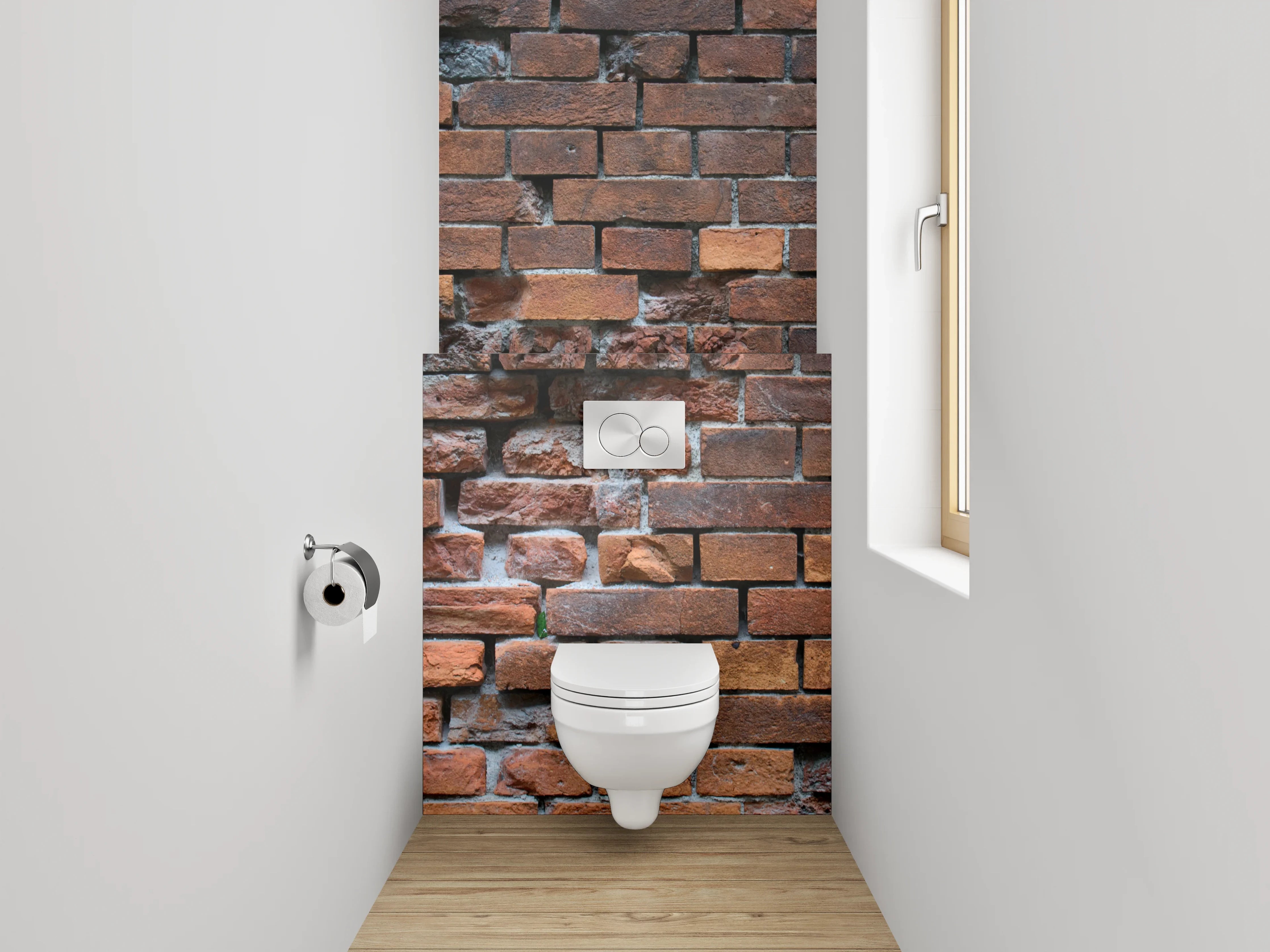 WC-Rückwand - Rote Ziegelmauer Vintage Look