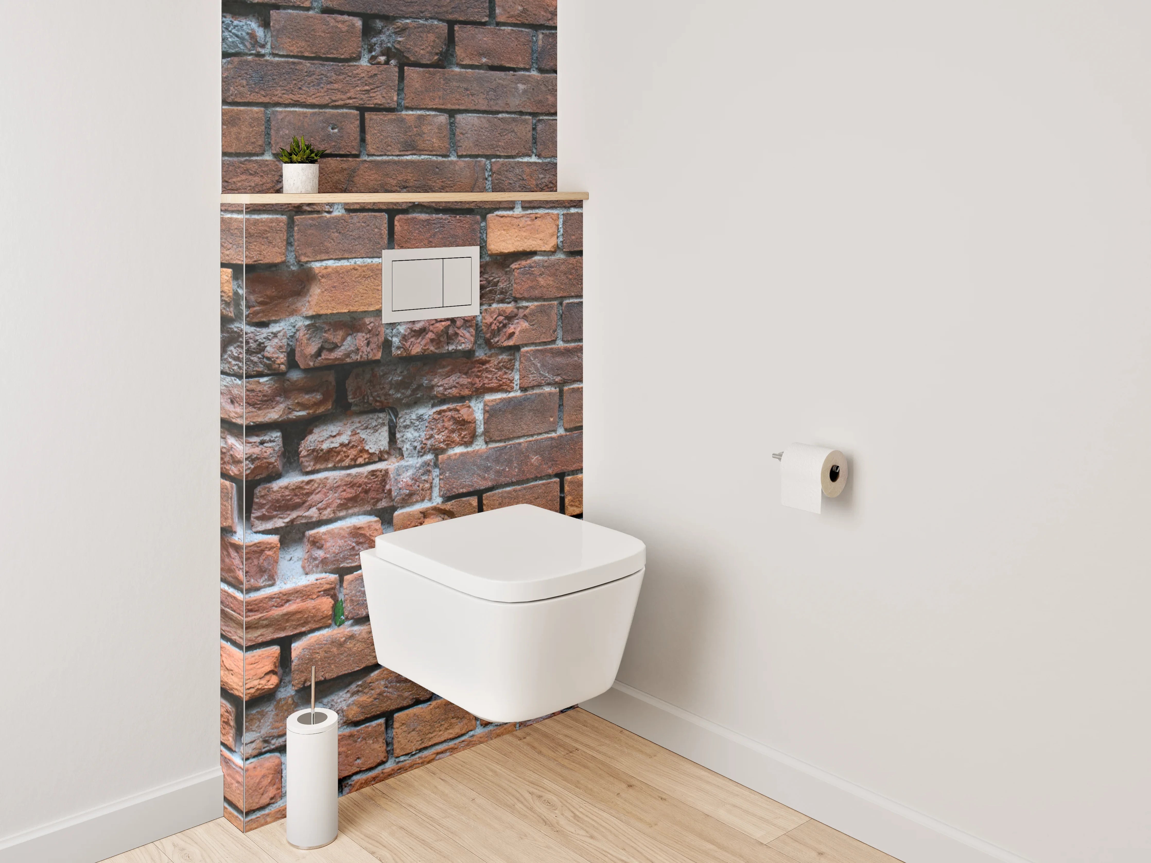 WC-Rückwand - Rote Ziegelmauer Vintage Look
