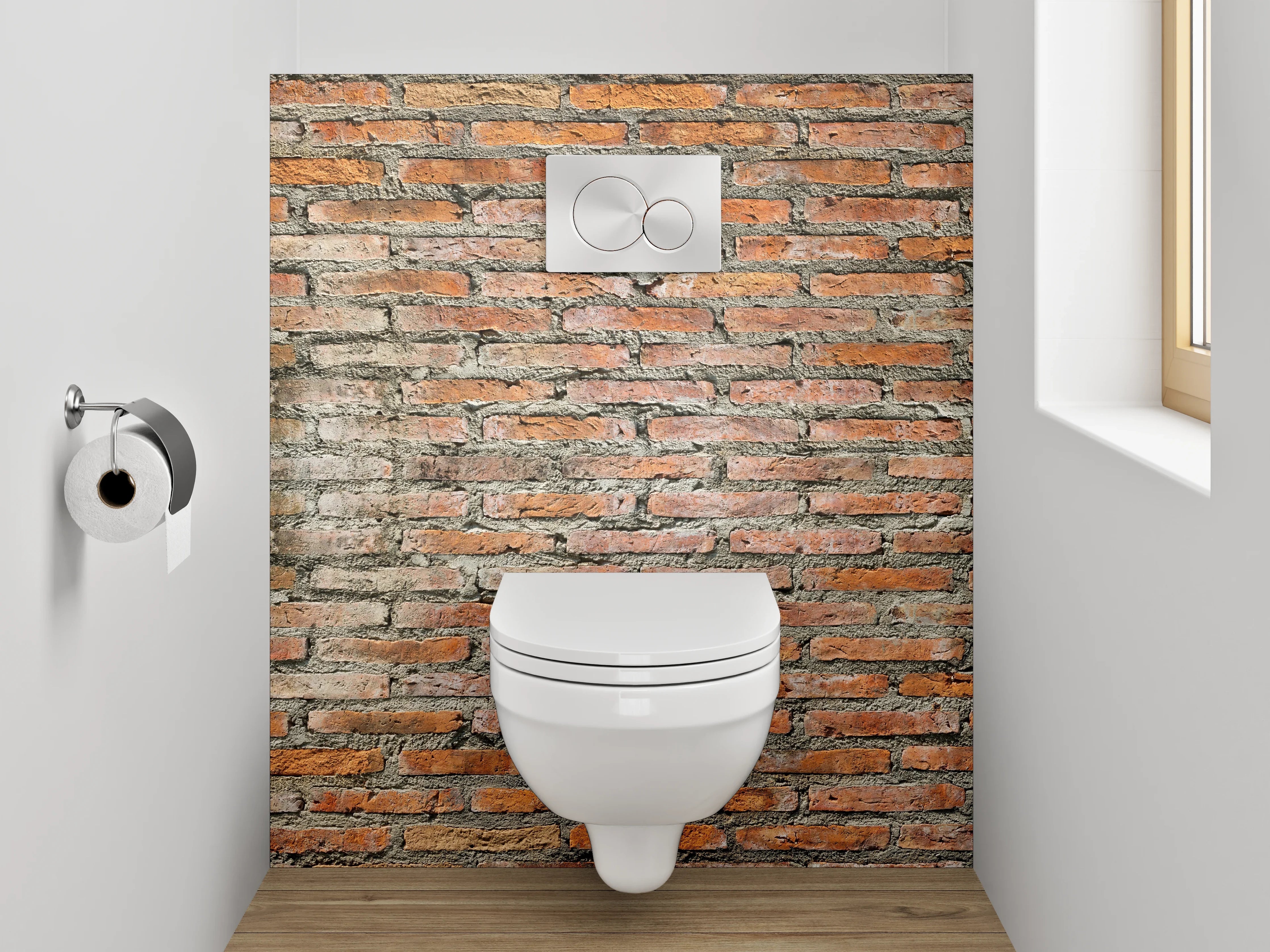 WC-Rückwand - Roter Ziegelsteinmauer