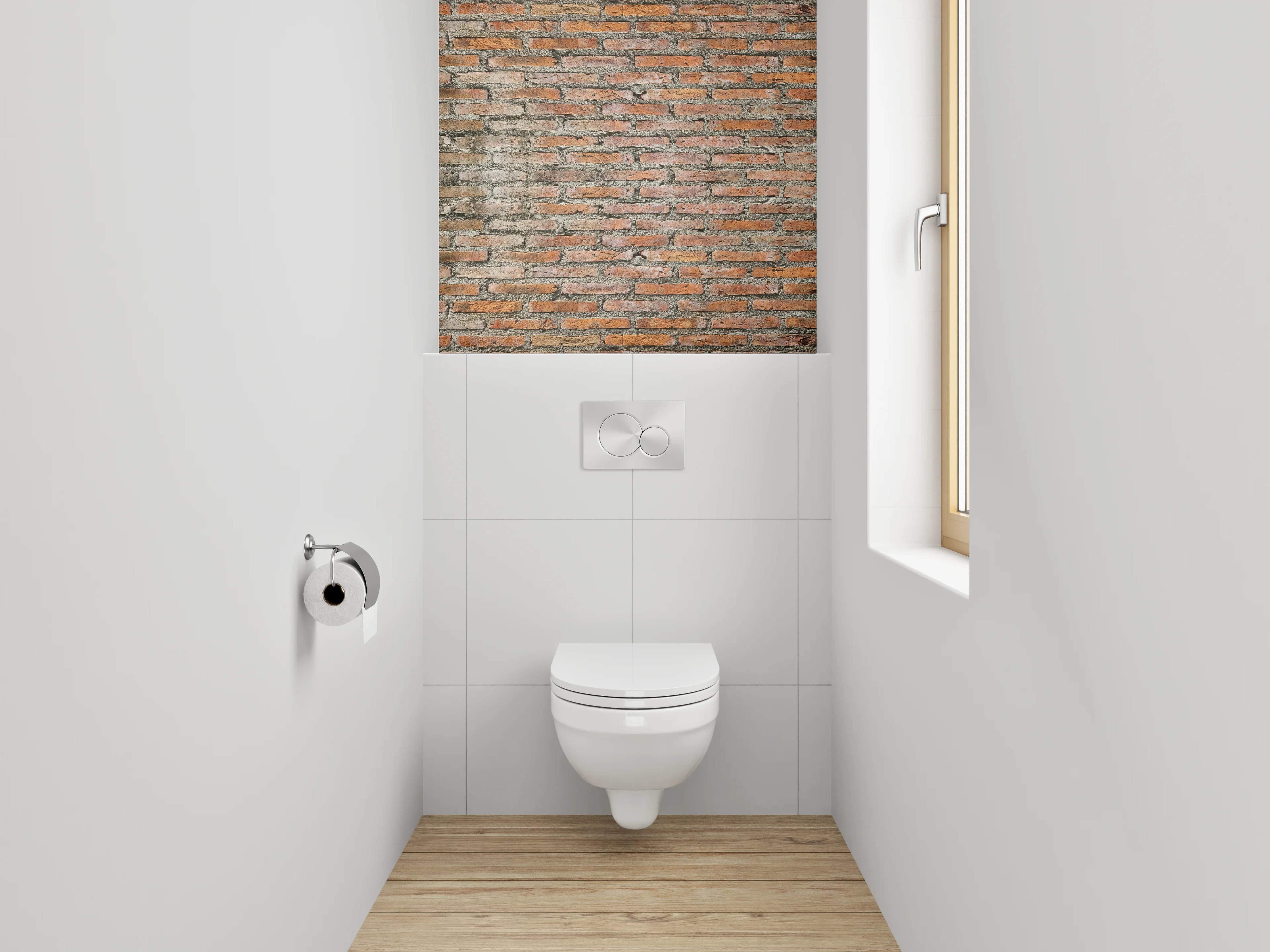 WC-Rückwand - Roter Ziegelsteinmauer