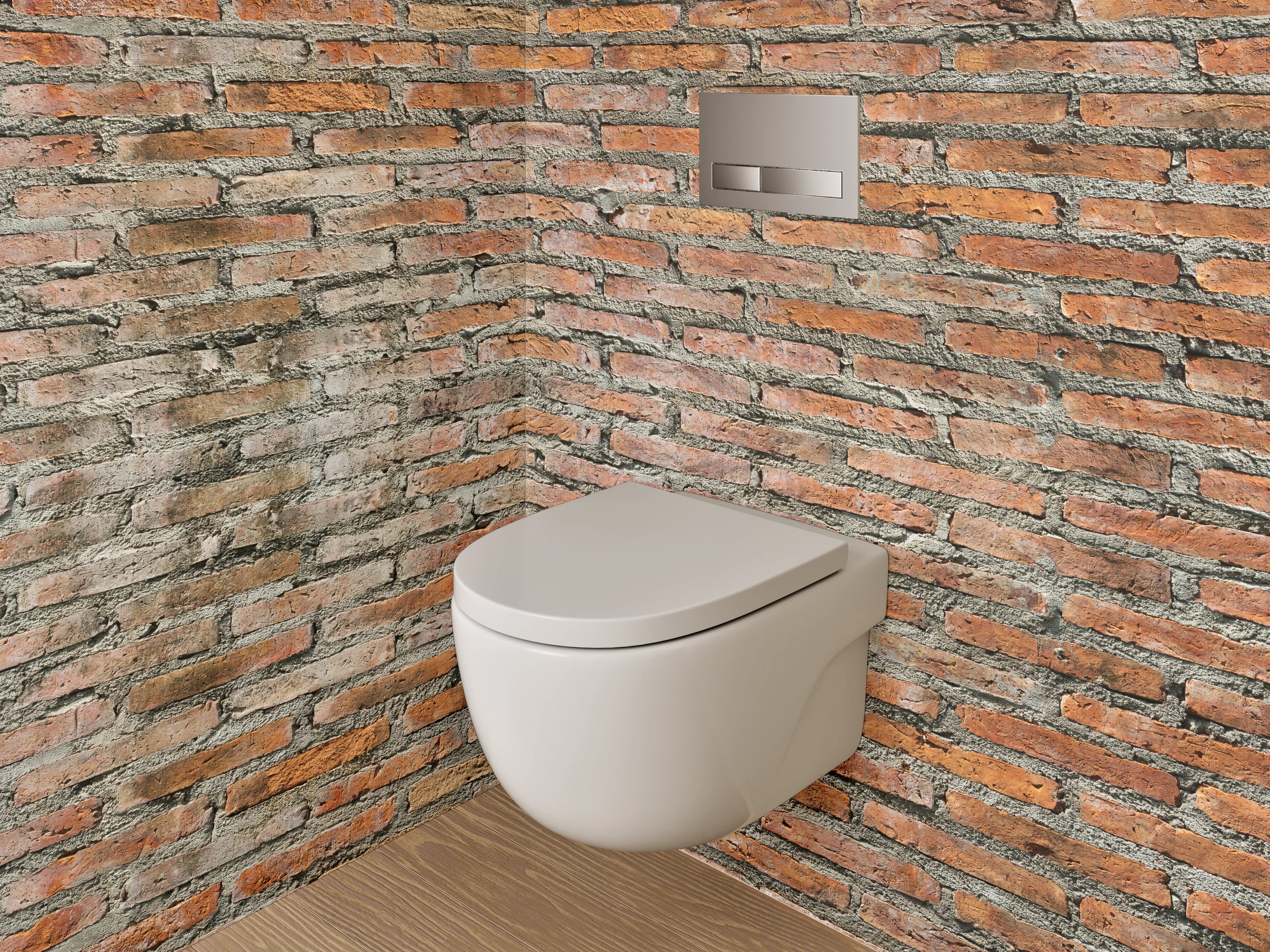 WC-Rückwand - Roter Ziegelsteinmauer