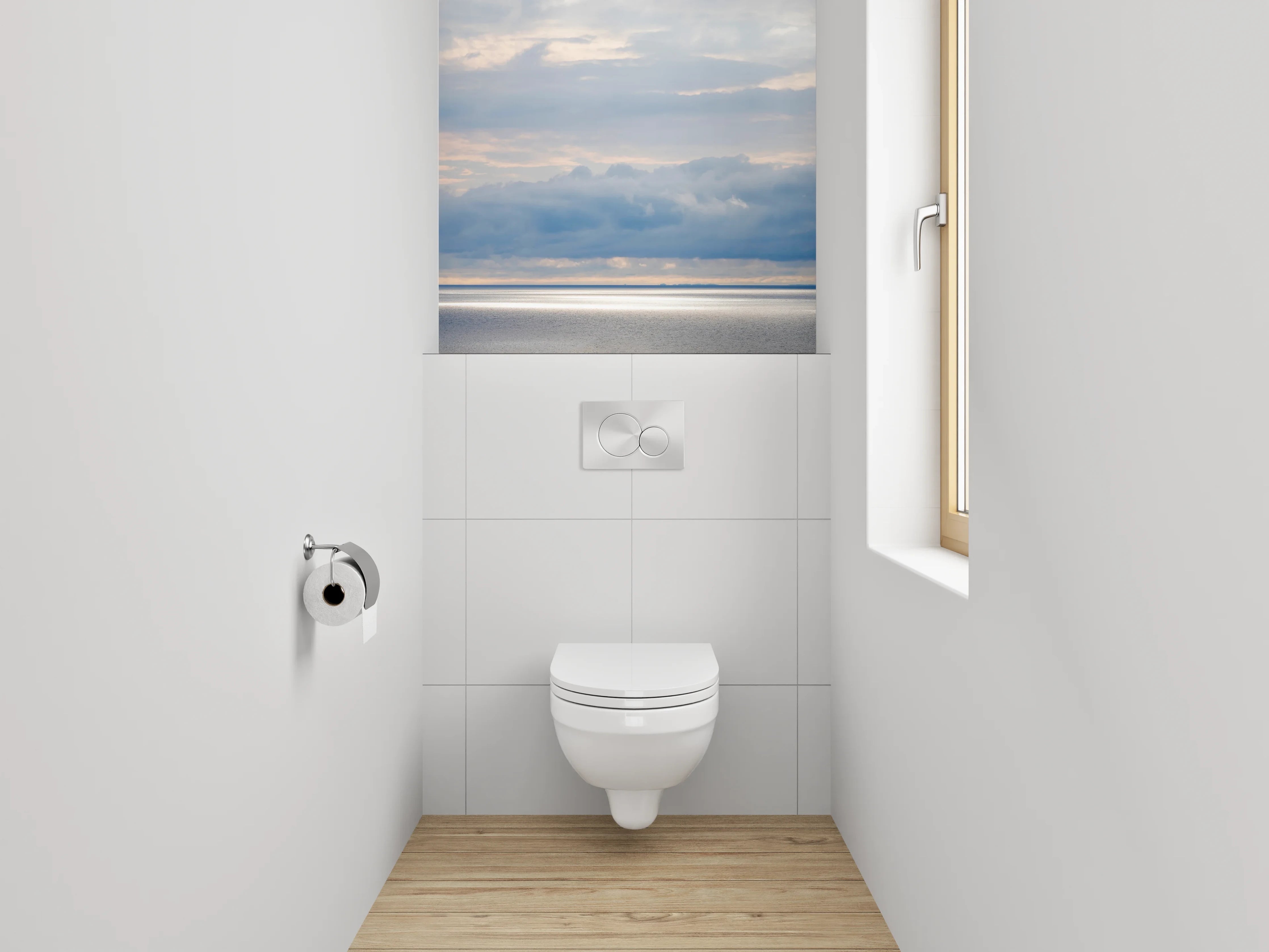 WC-Rückwand - Ruhige Meereslandschaft mit sanftem Licht
